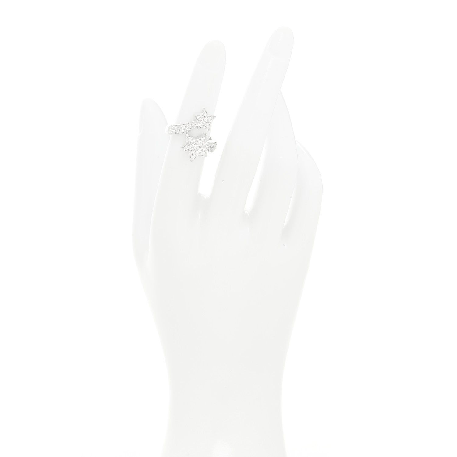 18K White Gold Diamond Comete Geode Ring 49 4.75
