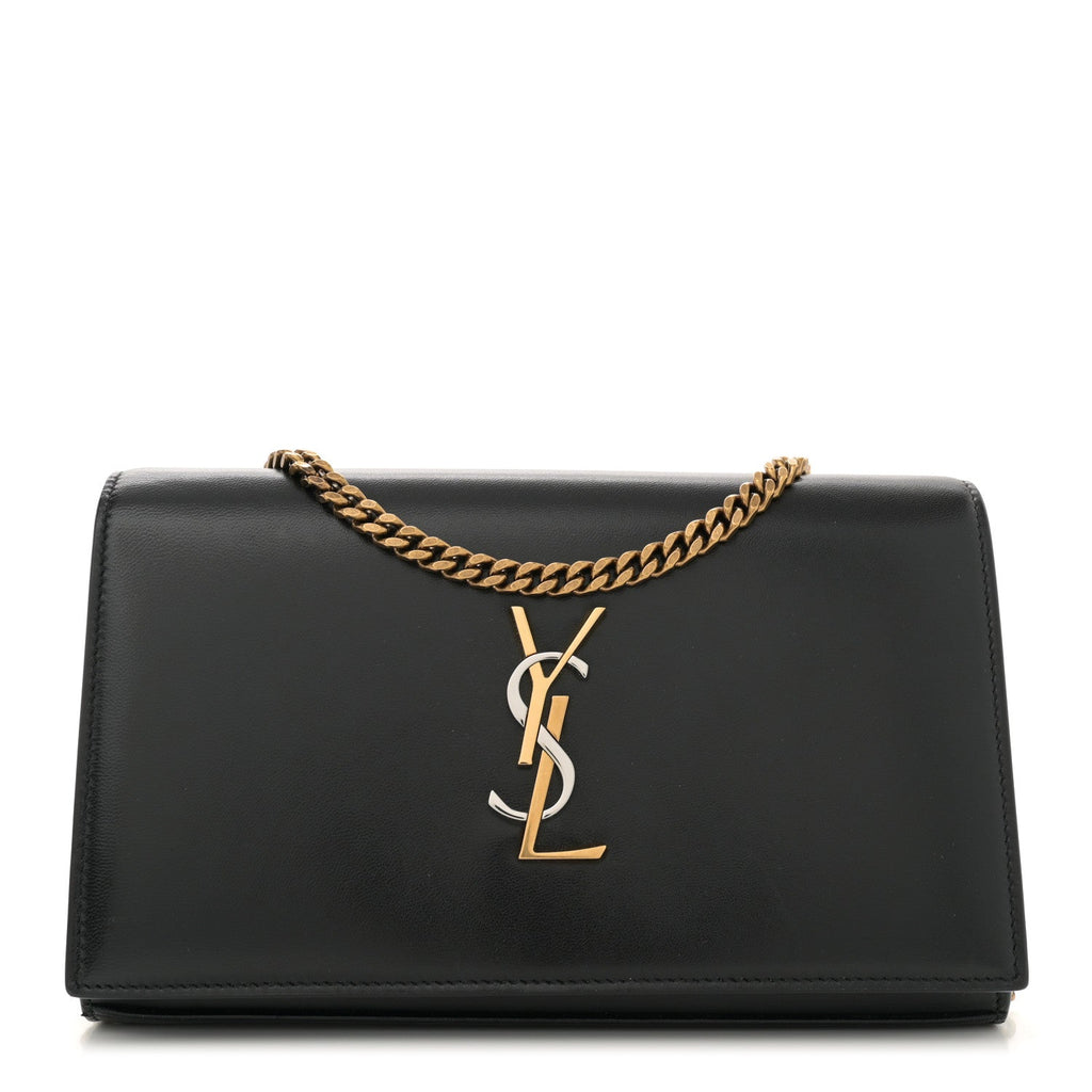 Smooth Calfskin Tri-Metal Cassandre Wallet On Chain WOC Black