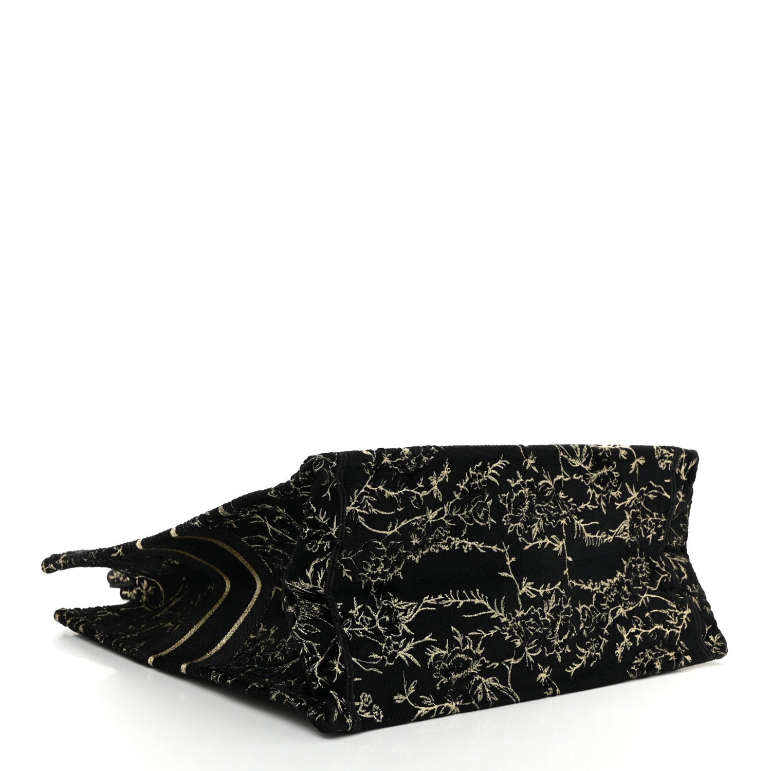 Velvet Jardin d'Hiver Embroidered Large Book Tote Black Gold