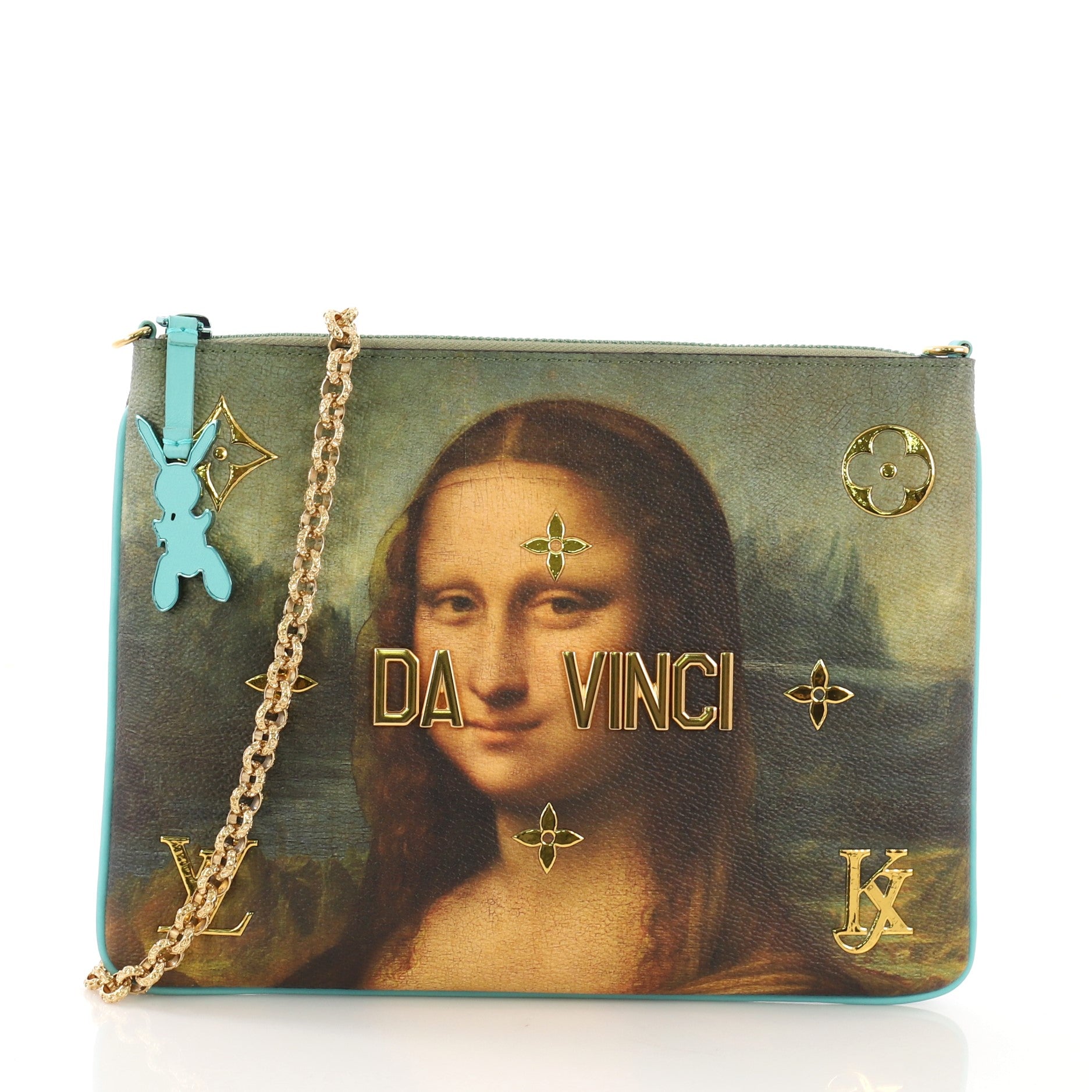 Pochette Clutch Limited Edition Jeff Koons Da Vinci Print Canvas