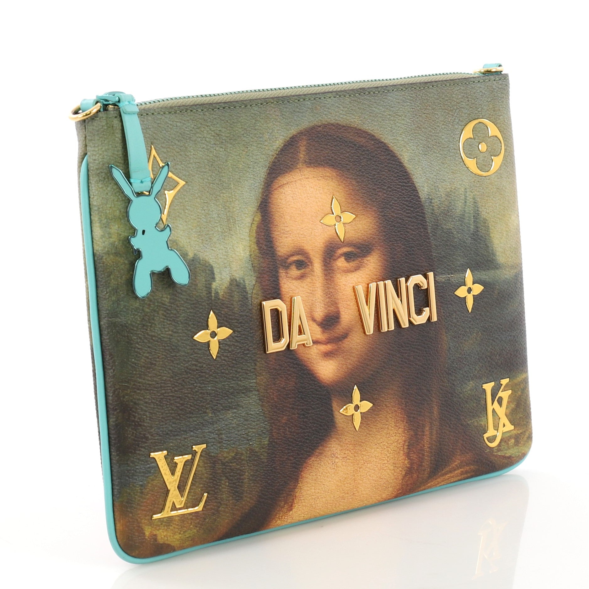 Pochette Clutch Limited Edition Jeff Koons Da Vinci Print Canvas
