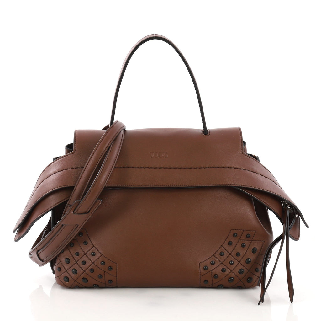 Studded Convertible Wave Bag Leather Mini