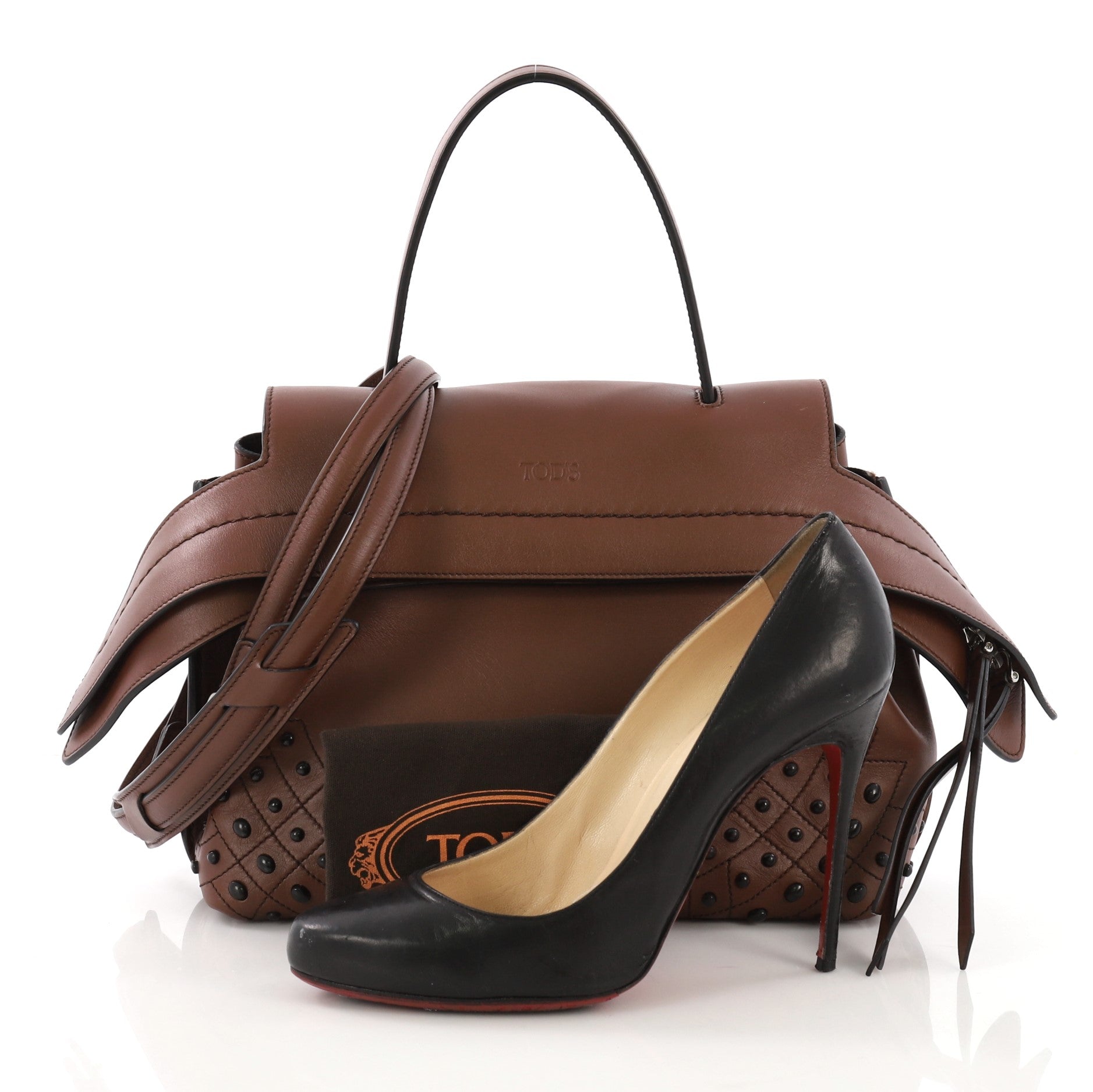 Studded Convertible Wave Bag Leather Mini