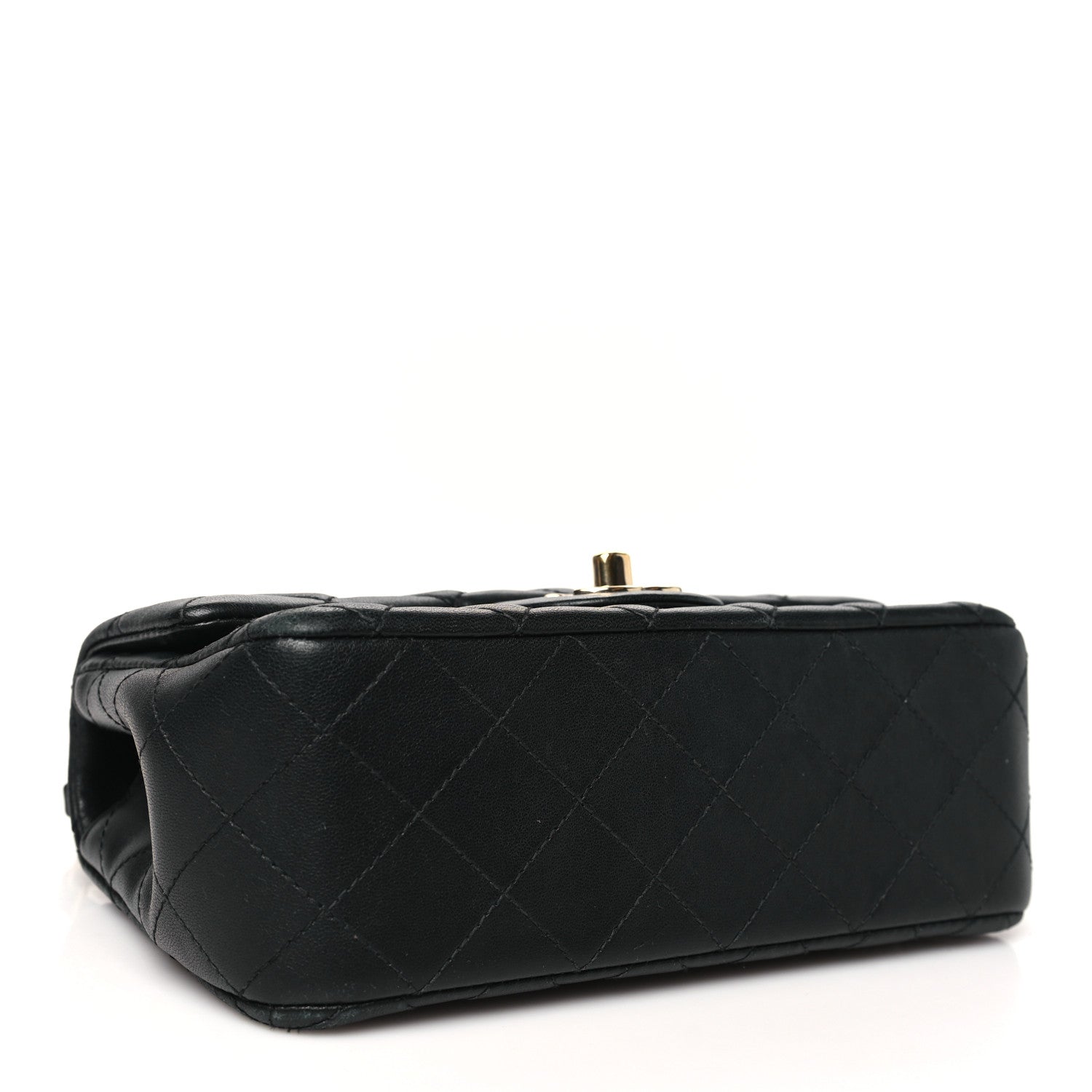 Lambskin Quilted Mini Rectangular Flap Black