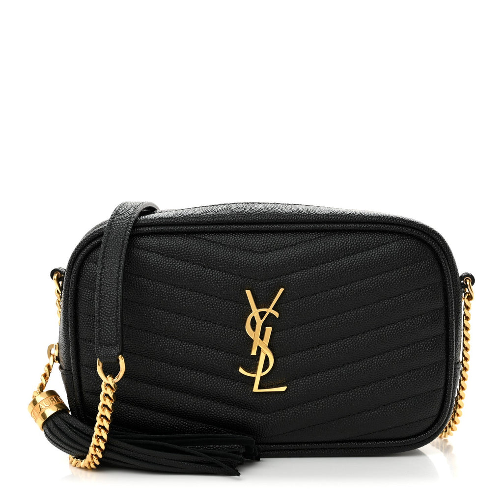 Grain De Poudre Matelasse Monogram Mini Lou Camera Bag Black