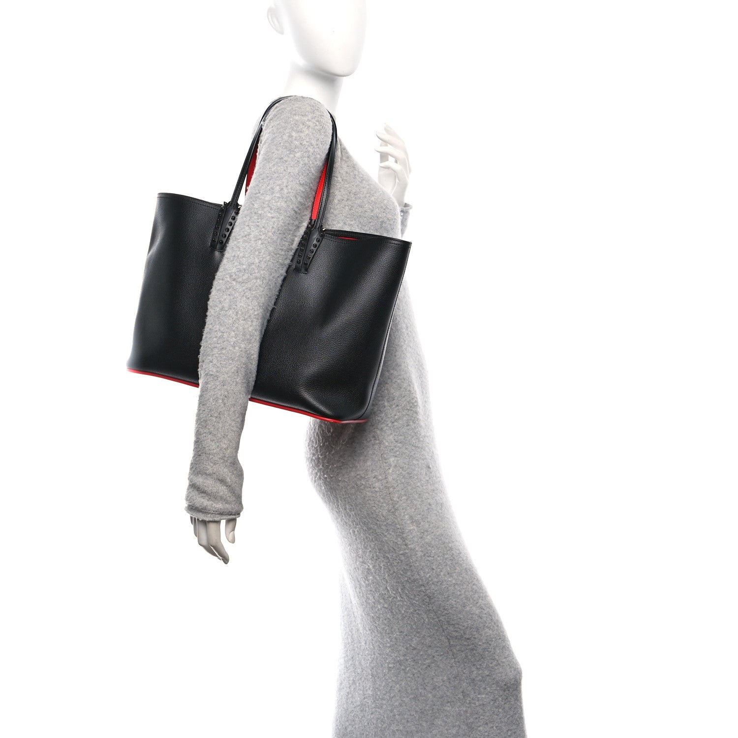 Calfskin Spikes East West Cabata Tote Black