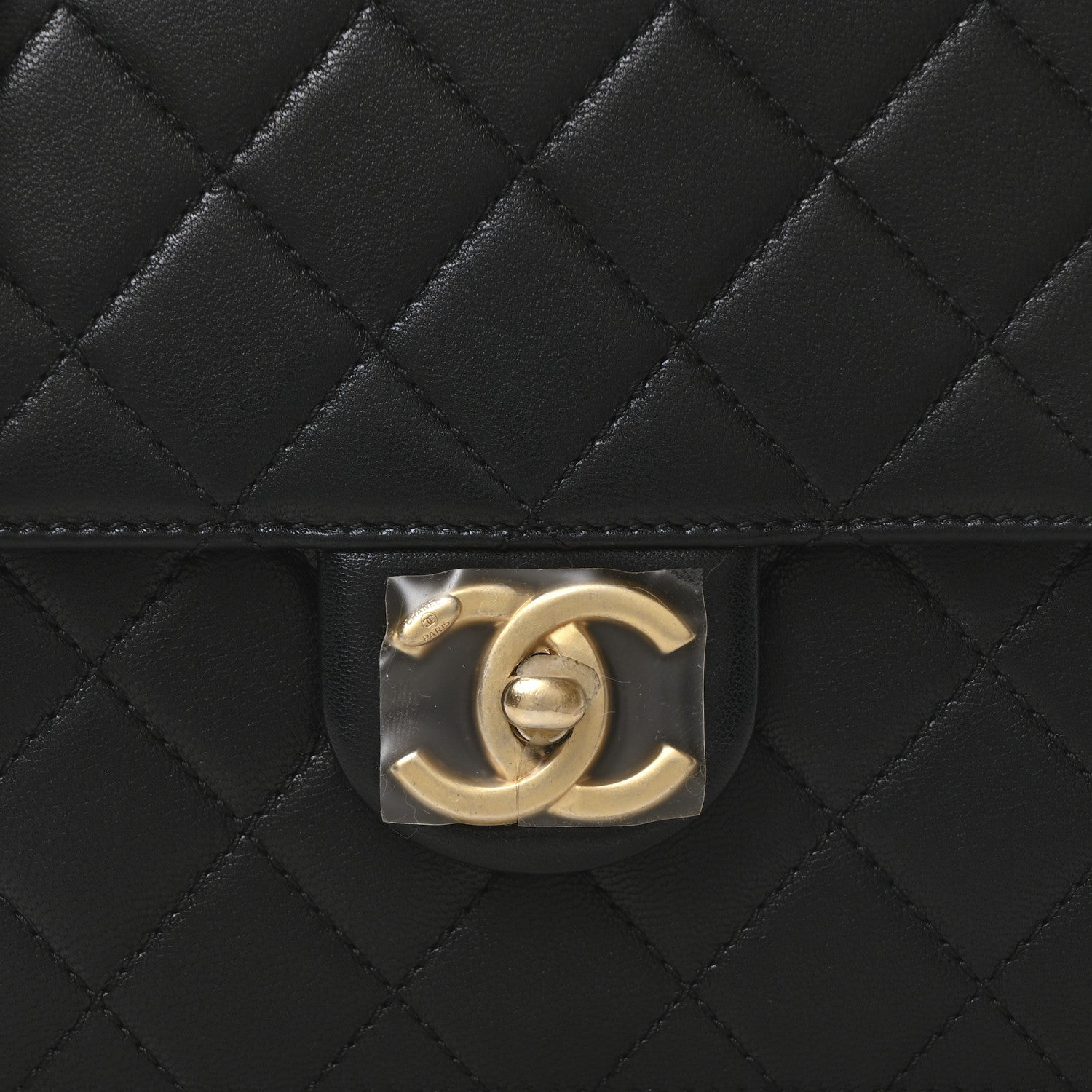 Lambskin Quilted Chic Pearls Flap Black