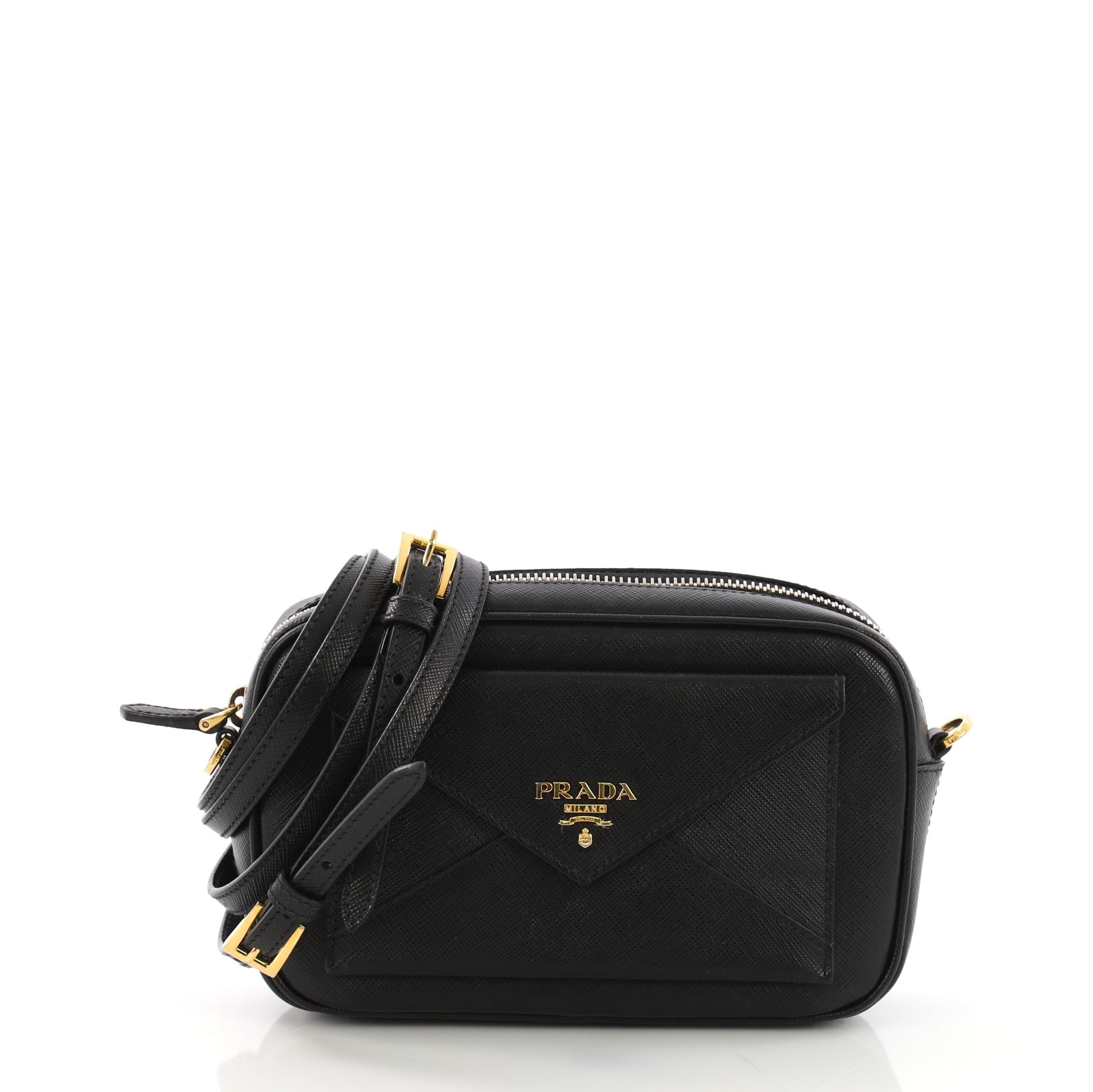 Front Pocket Zip Crossbody Bag Saffiano Leather Mini
