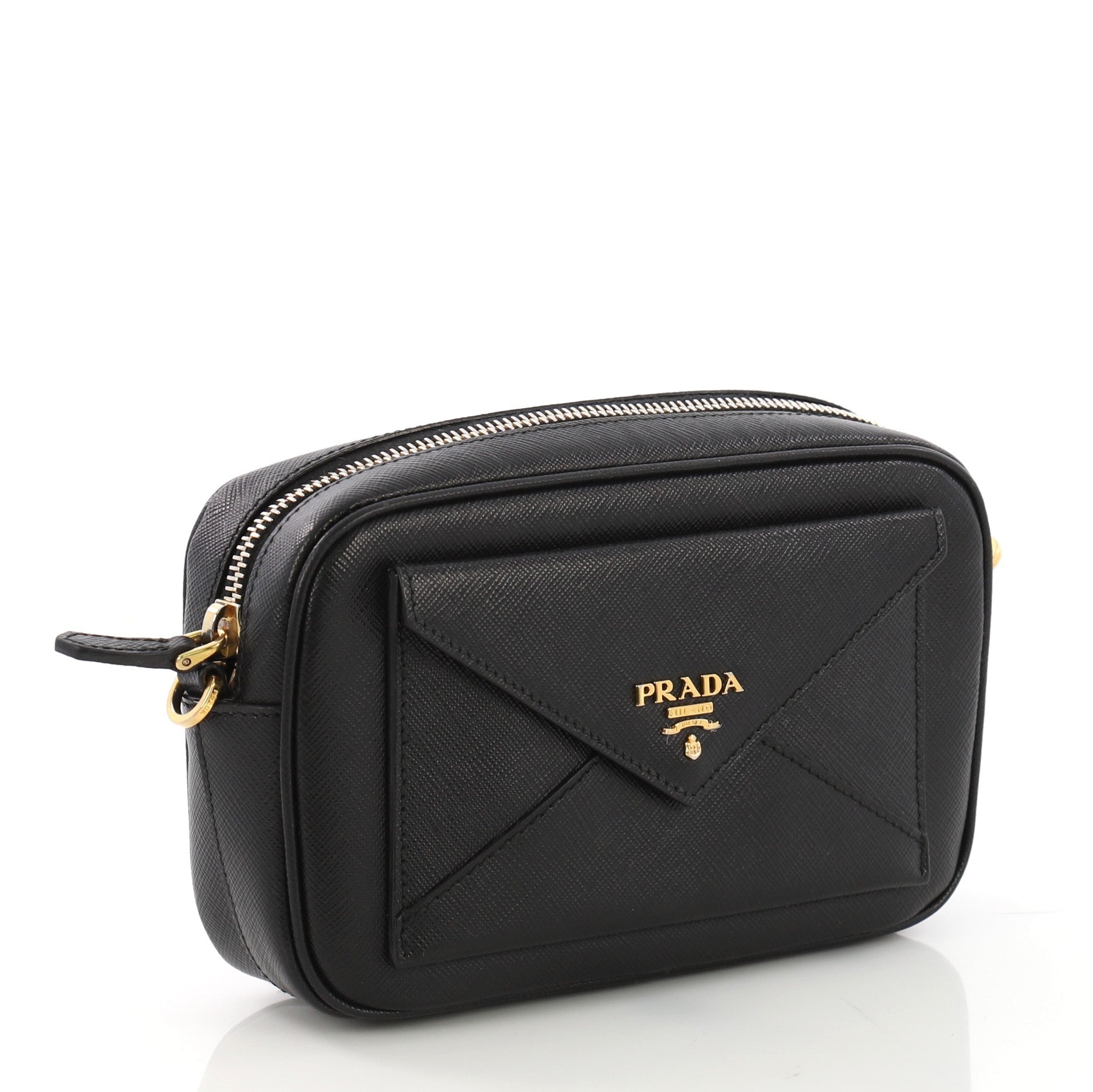 Front Pocket Zip Crossbody Bag Saffiano Leather Mini