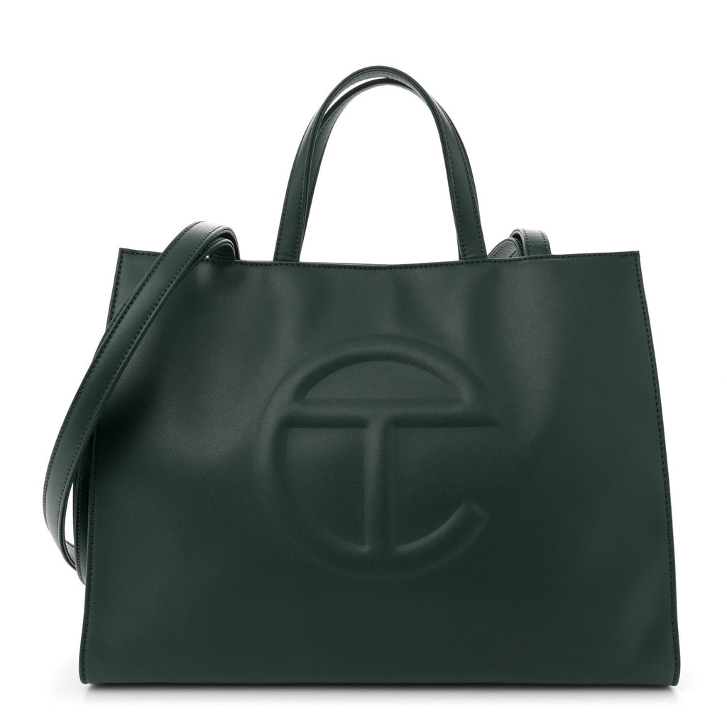 Vegan Leather Medium Shopping Bag Leaf