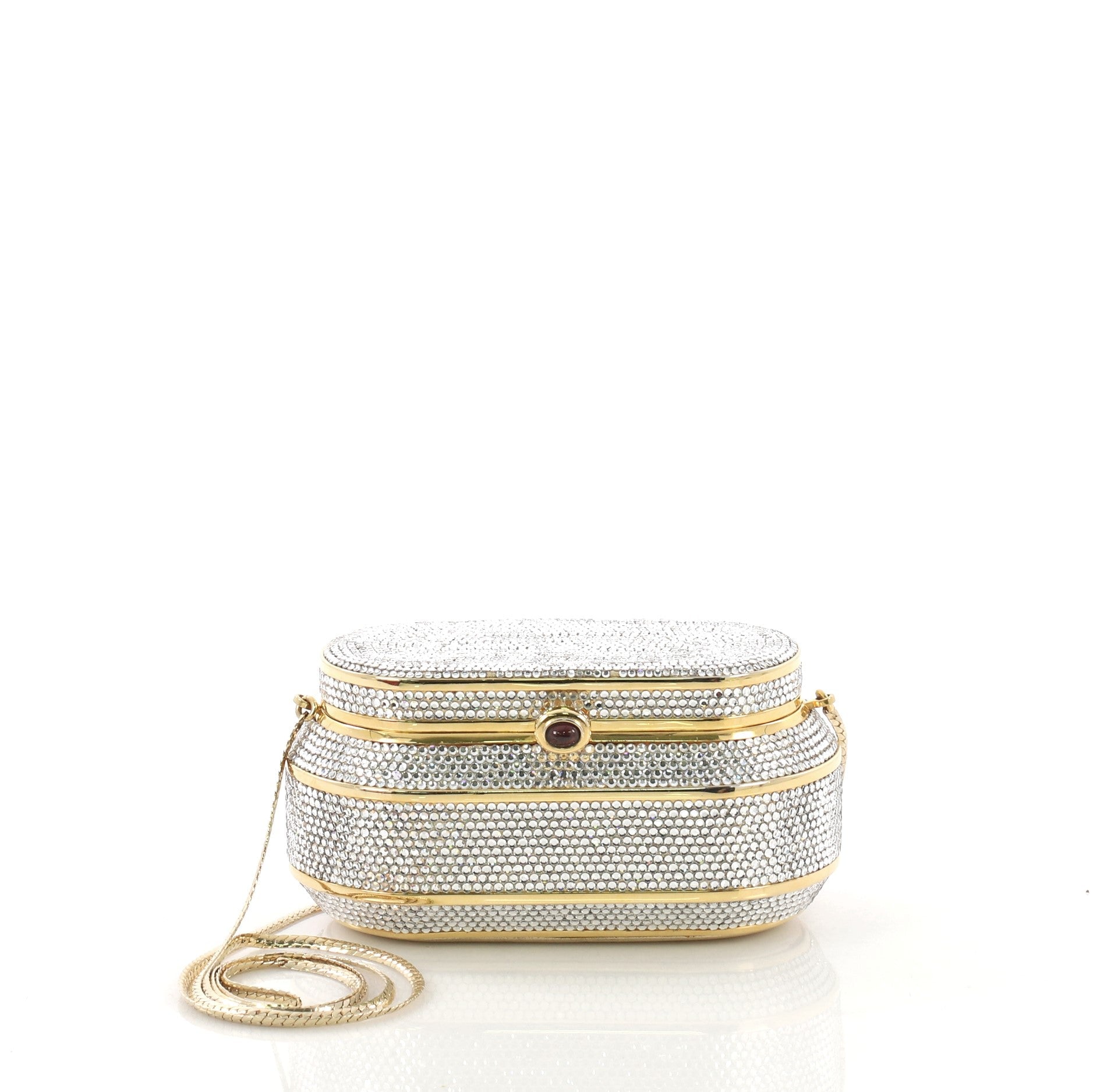 Chain Minaudiere Box Clutch Crystal Small