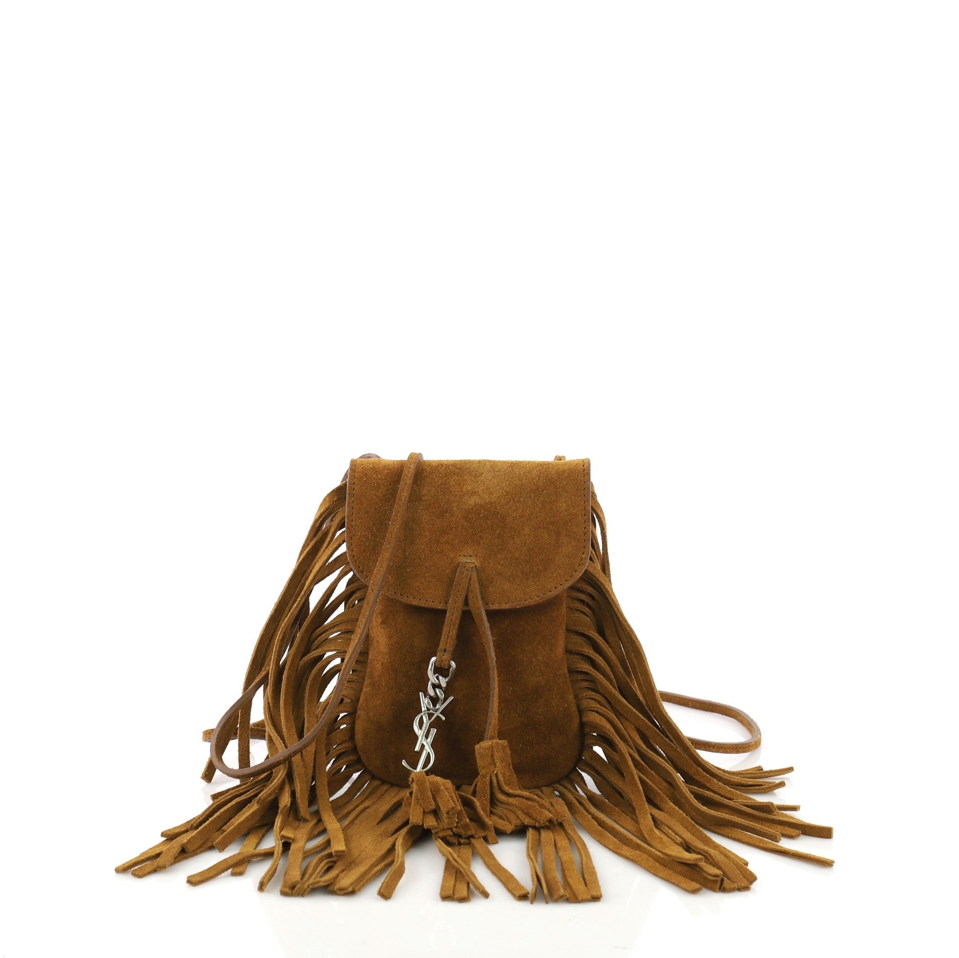 Anita Flat Fringe Crossbody Bag Suede Mini