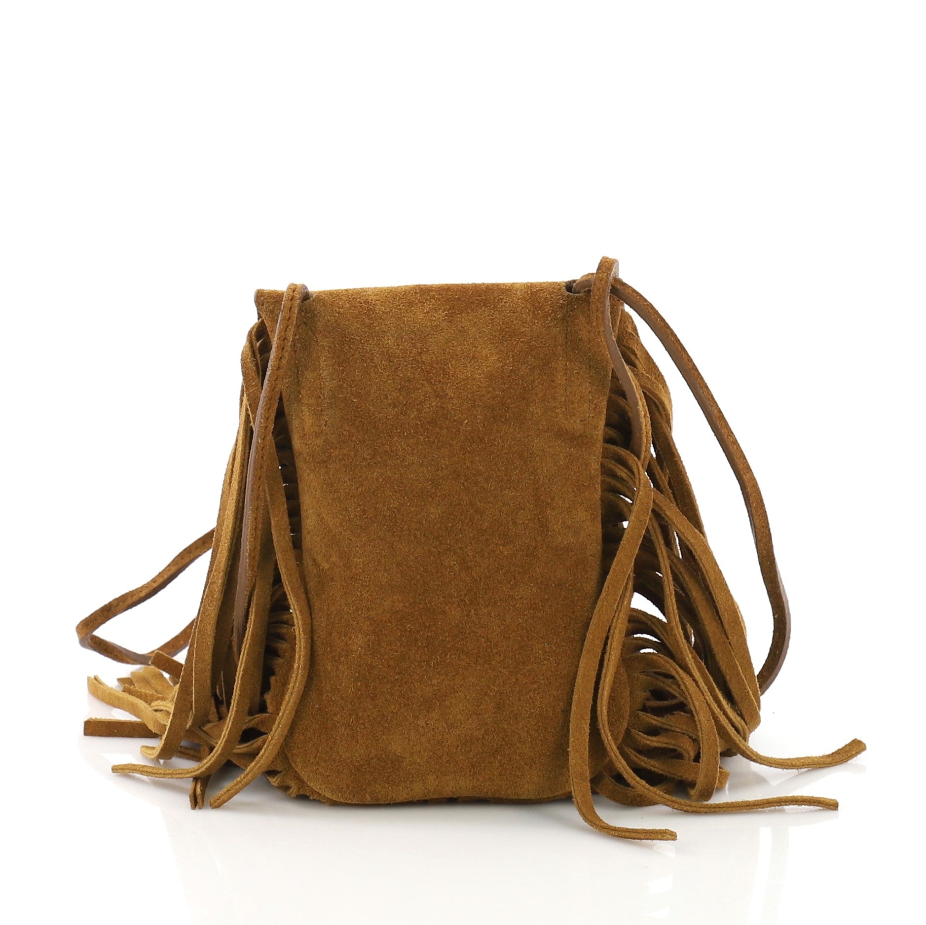 Anita Flat Fringe Crossbody Bag Suede Mini