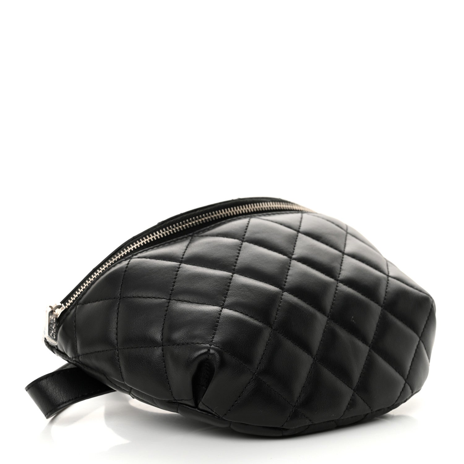Calfskin Quilted Uniform Waist Belt Bag Black