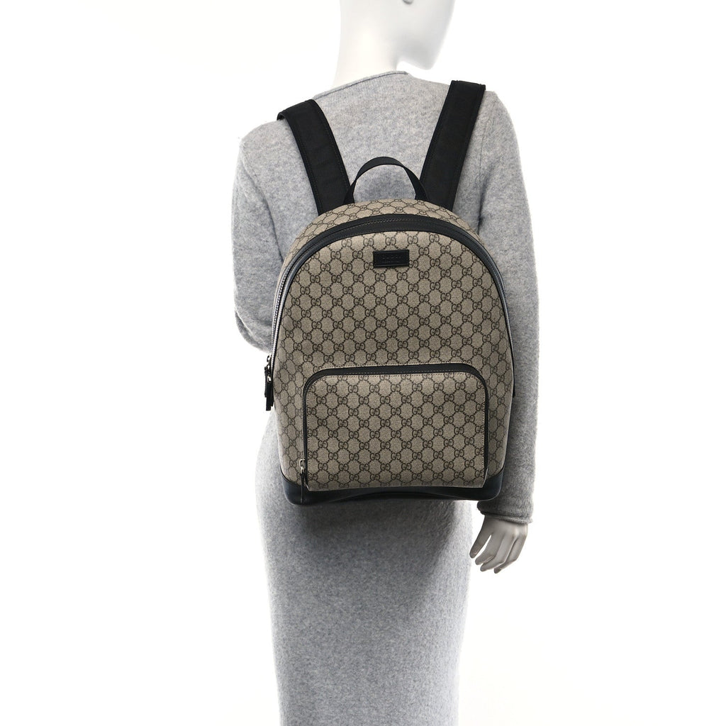 GG Supreme Monogram Medium Backpack Black