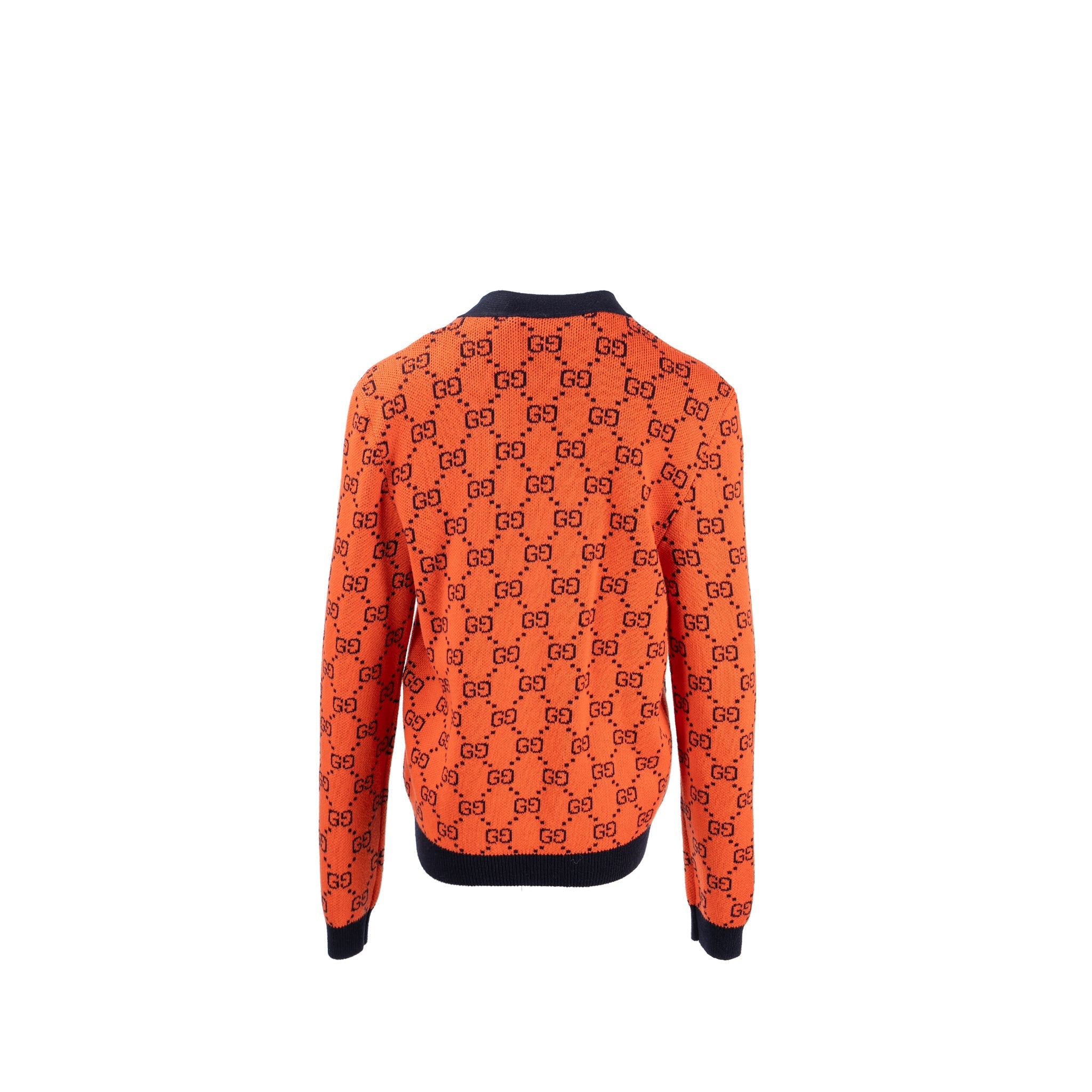 Gucci Size XS GG Jacquard igan Wool/Cotton Orange
