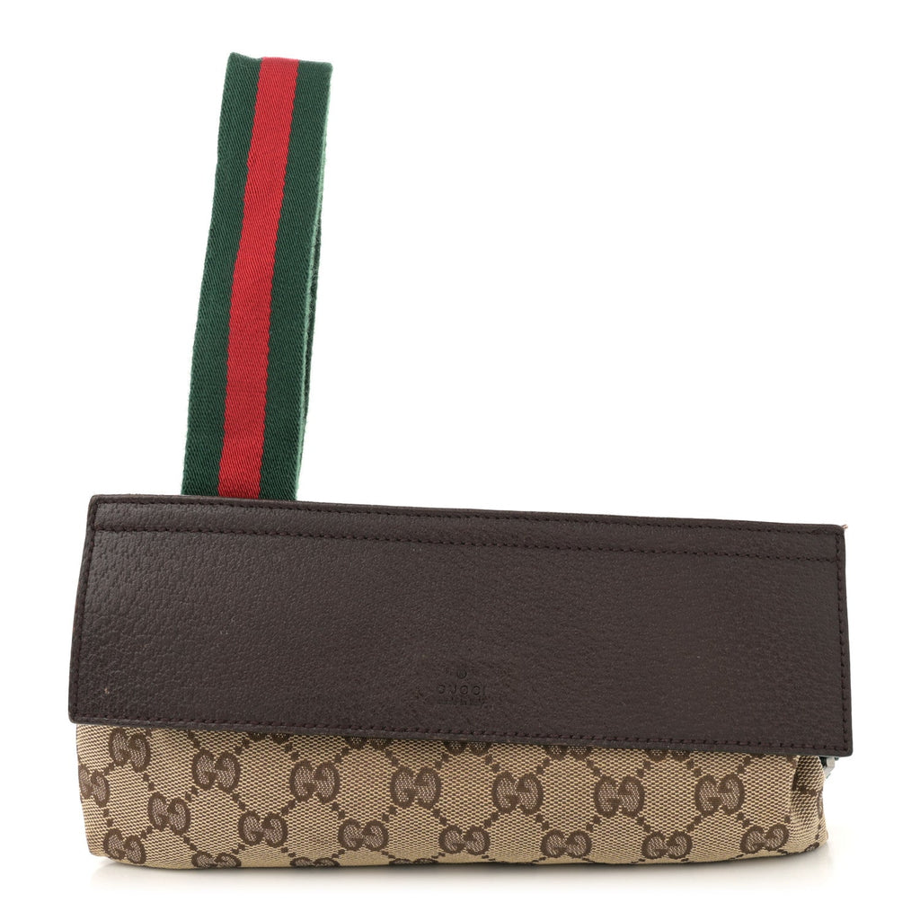 Monogram Web Belt Pouch Bag Brown