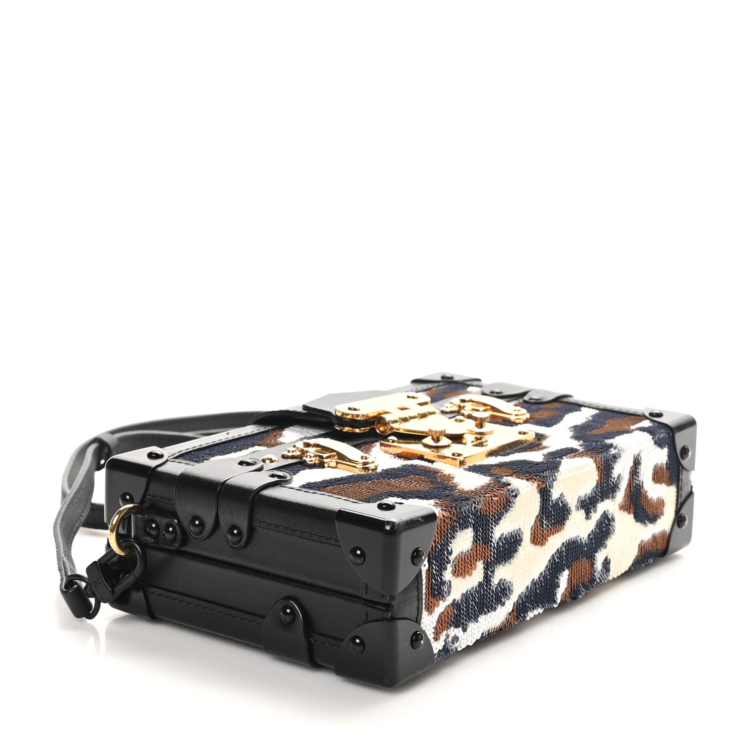 Sequins Leopard Petite Malle Black Navy