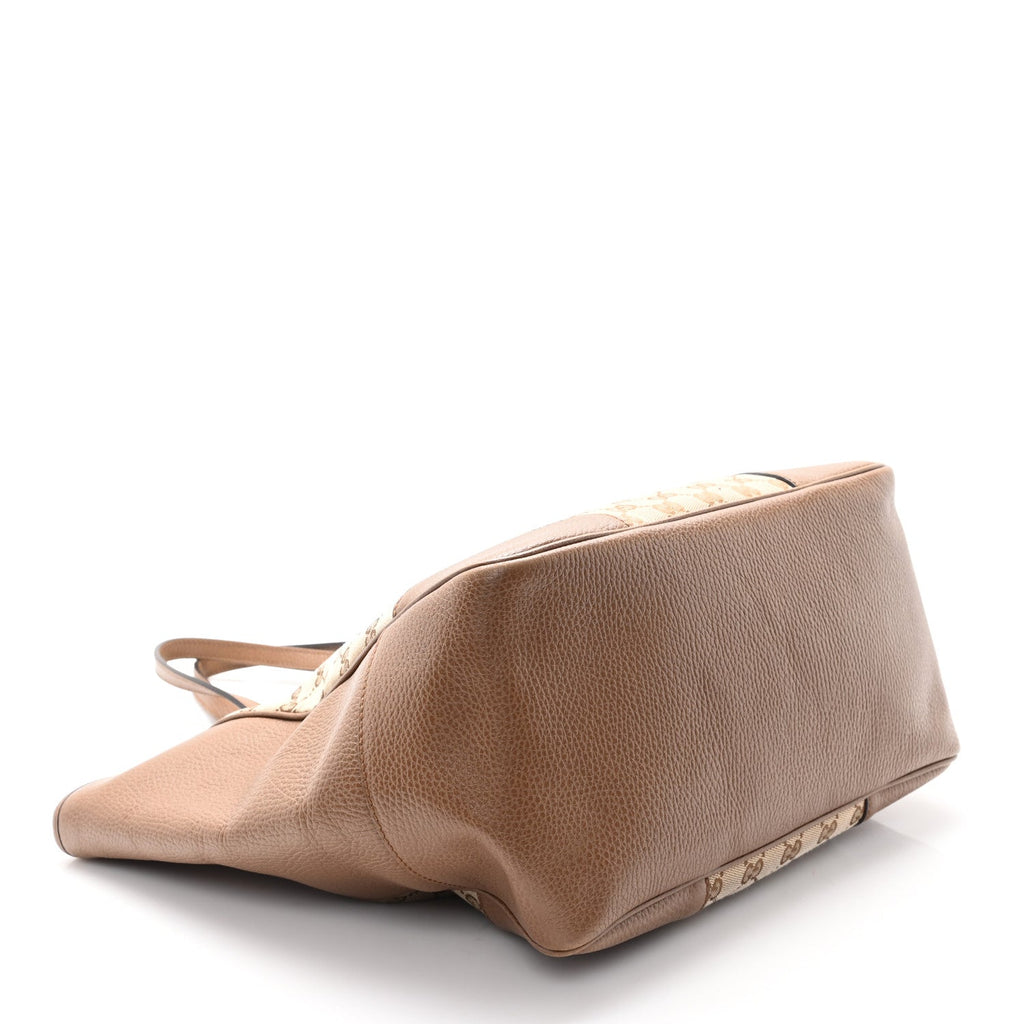 Monogram Medium Bree Zippered Tote Beige Tabacco