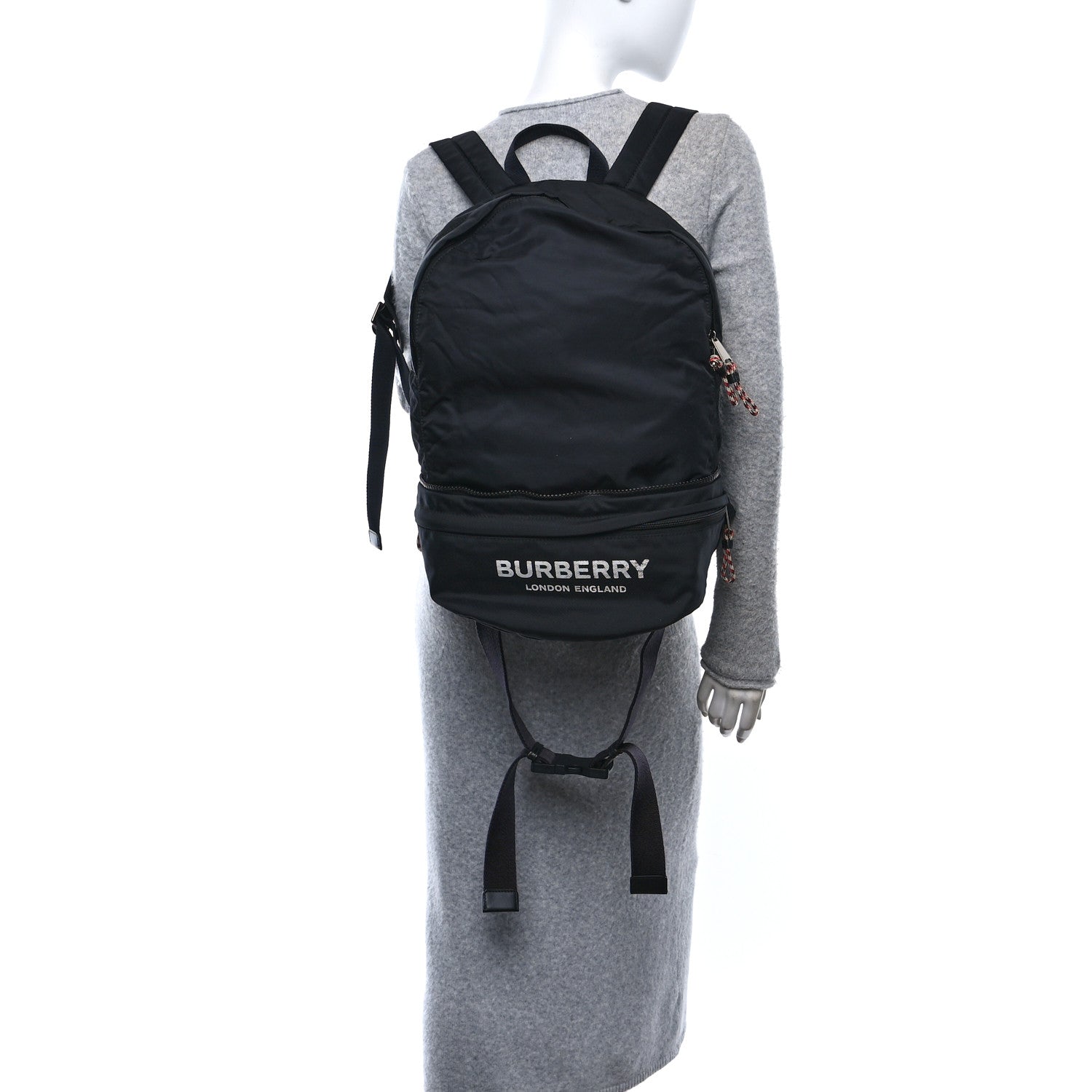 Nylon Rex Convertible Backpack Bum Bag Black