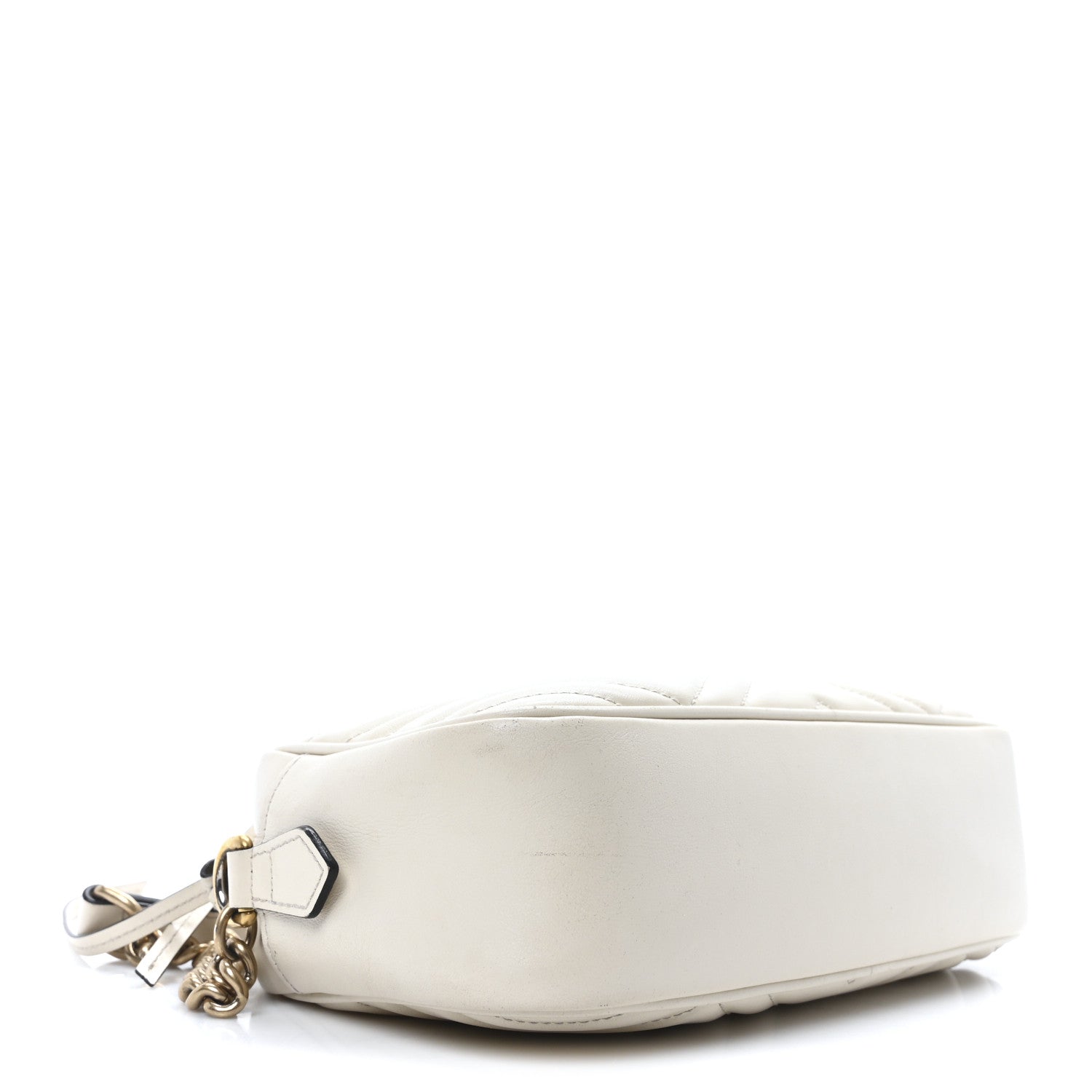 Calfskin Matelasse Small GG Marmont Chain Shoulder Bag White
