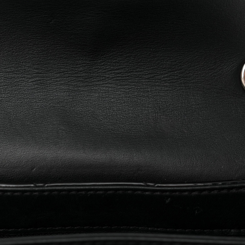 Patent Quilted Hamptons Flap Bag Black