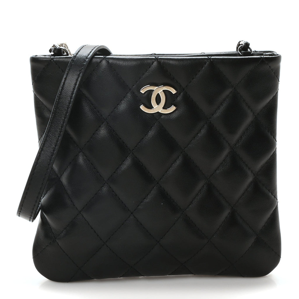 Calfskin Quilted Crossbody Bag Black