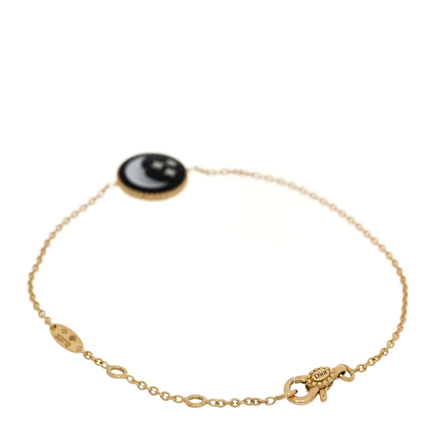 18K Yellow Gold Diamond Black Onyx Mother of Pearl Rose Celeste Bracelet