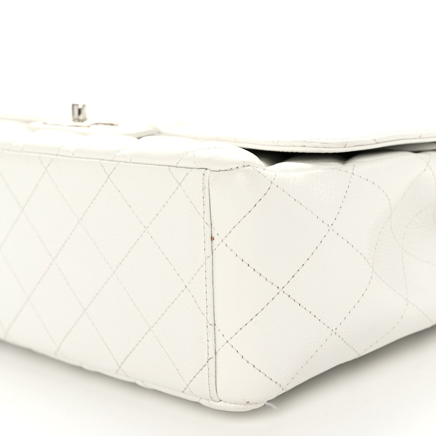 Caviar Quilted Maxi Double Flap White