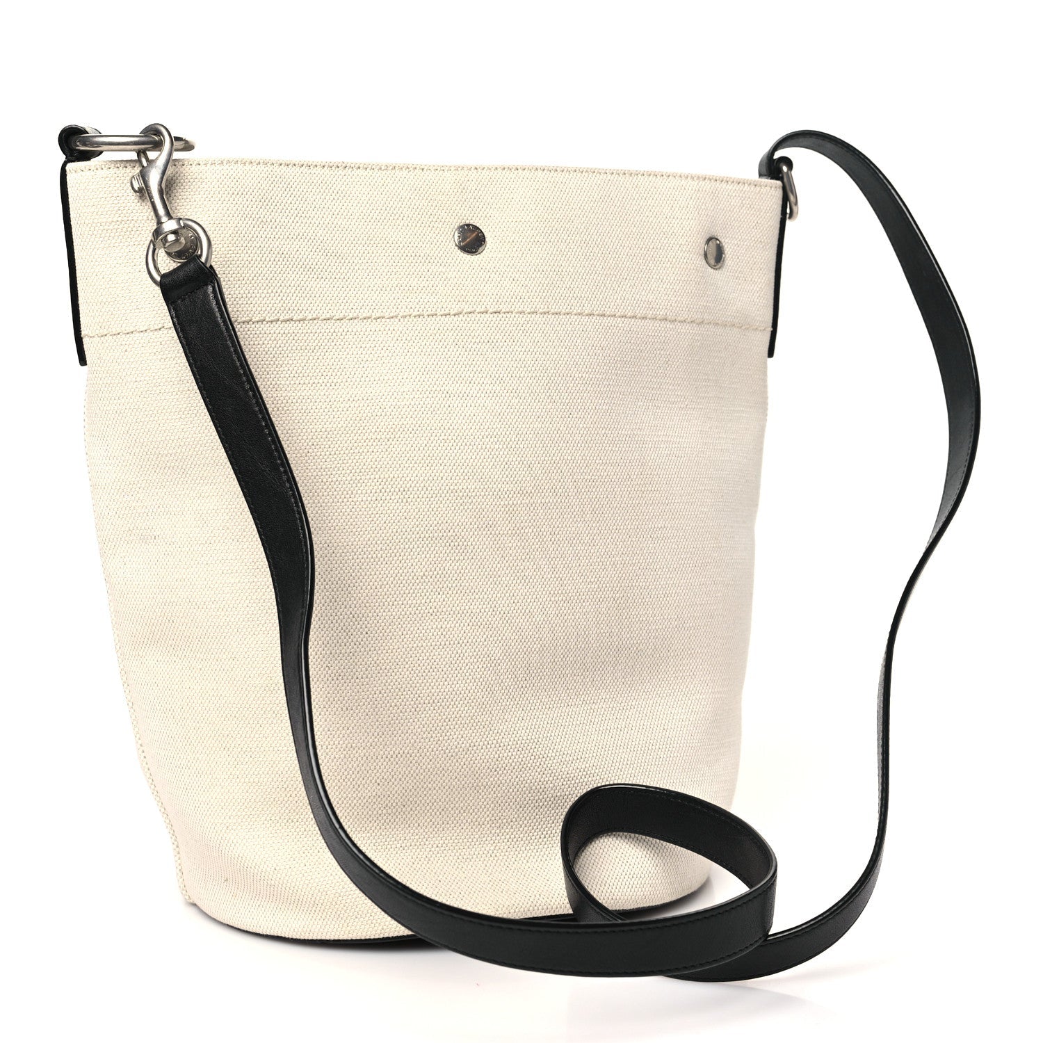 Linen Calfskin Rive Gauche Bucket Bag Greggio Natural