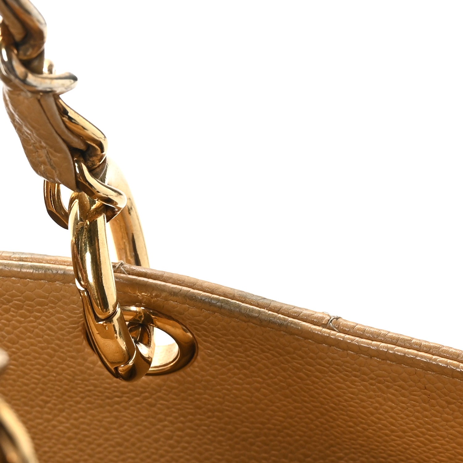 Caviar Quilted Timeless CC Shopping Tote Beige