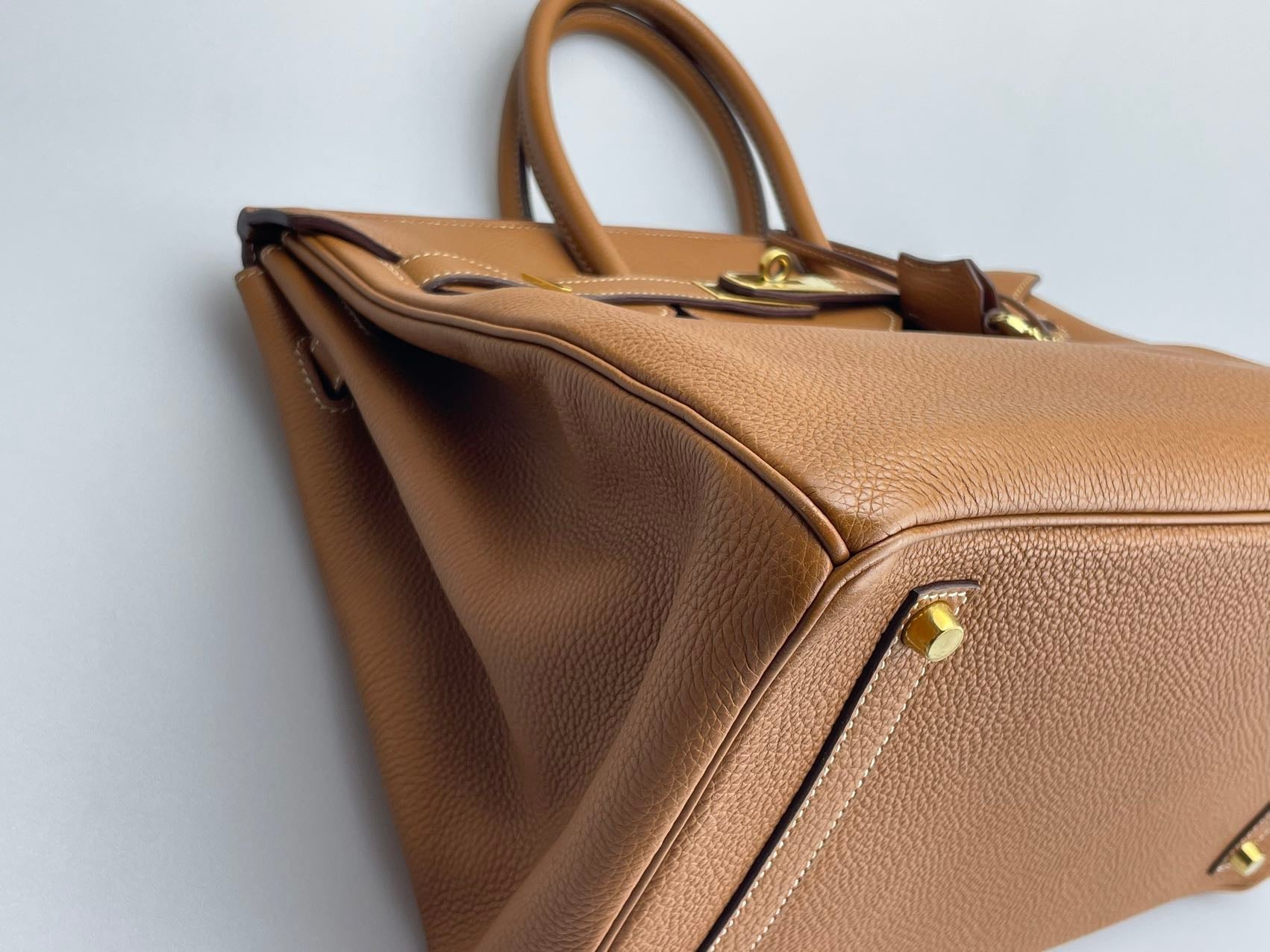 Hermes pre-owned Birkin 35 in gold vintage Togo leather