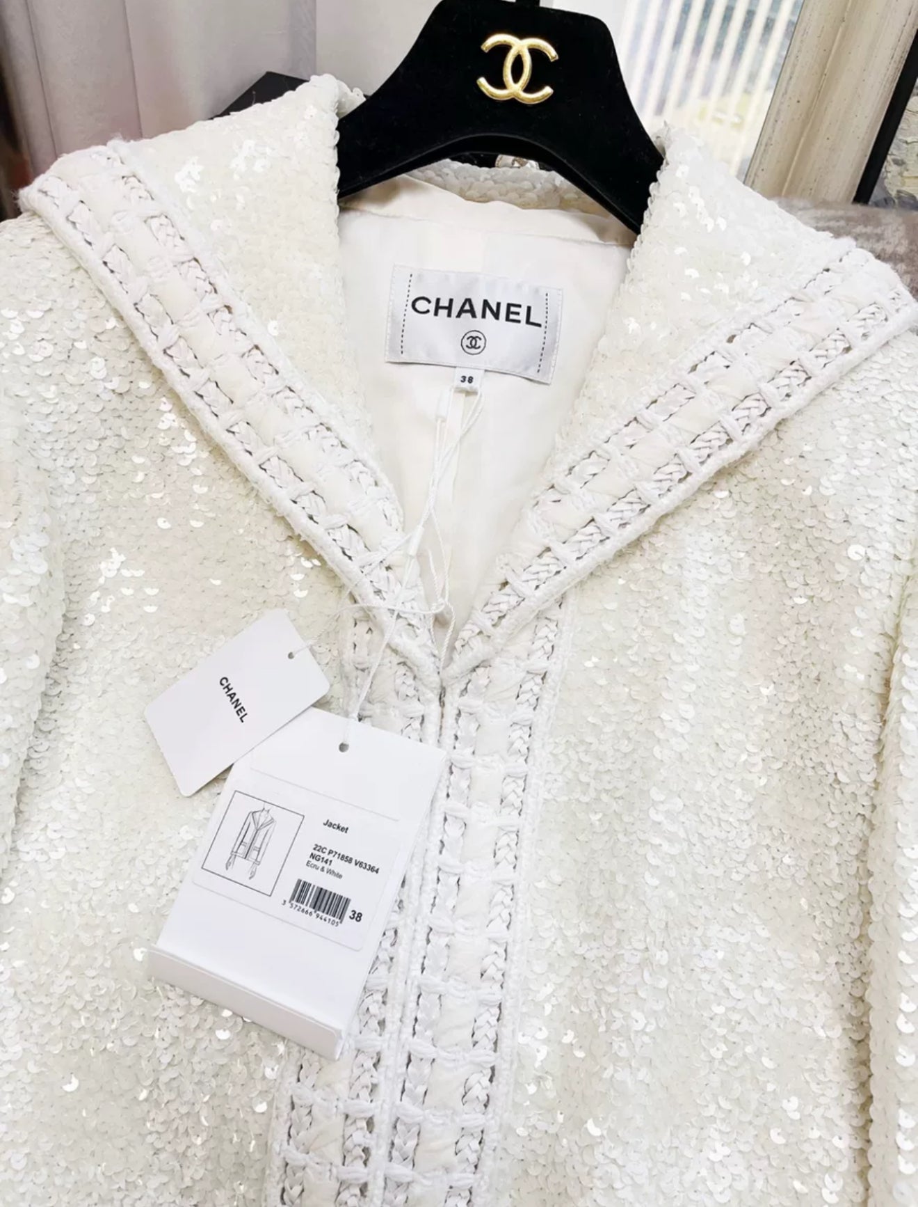Chanel 22C Ecru & White Jacket