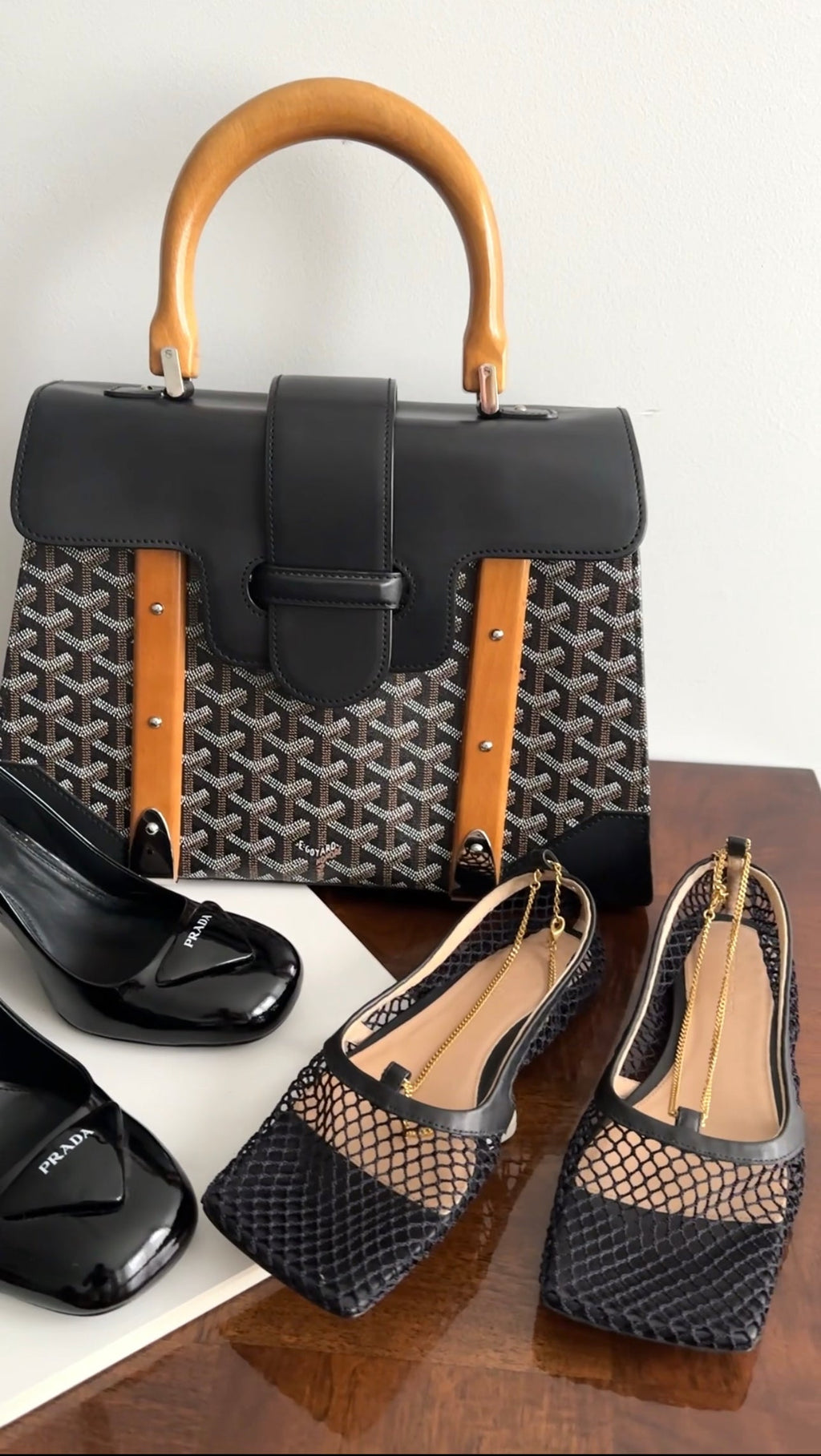 Bottega Veneta Black Mesh Chain Flats - 37.5