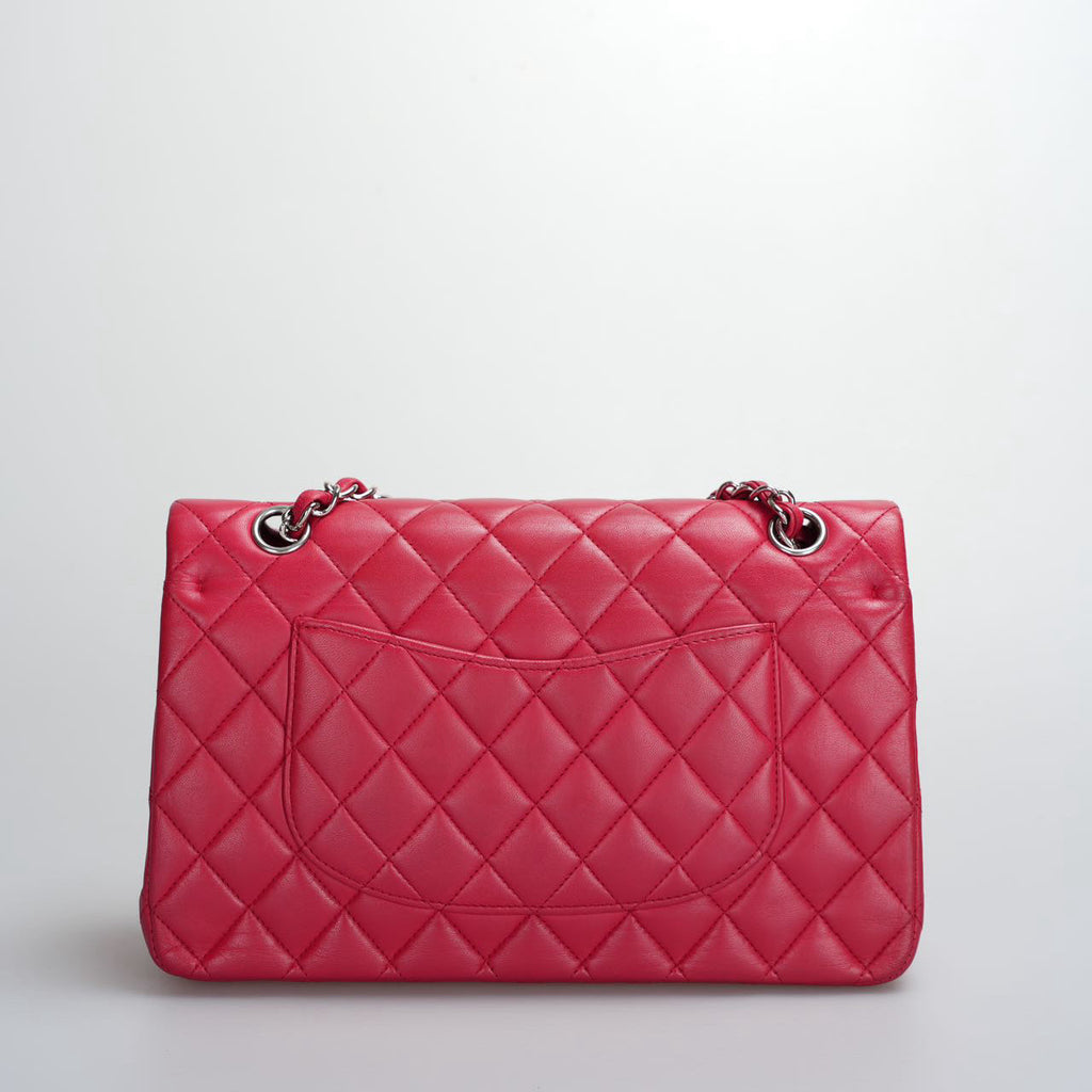 Chanel Red Medium Timeless Flap Bag with Silver Hardware