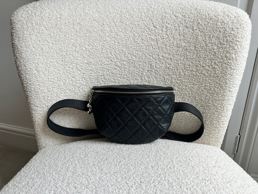 Chanel Black Caviar Bumbag Silver Hardware