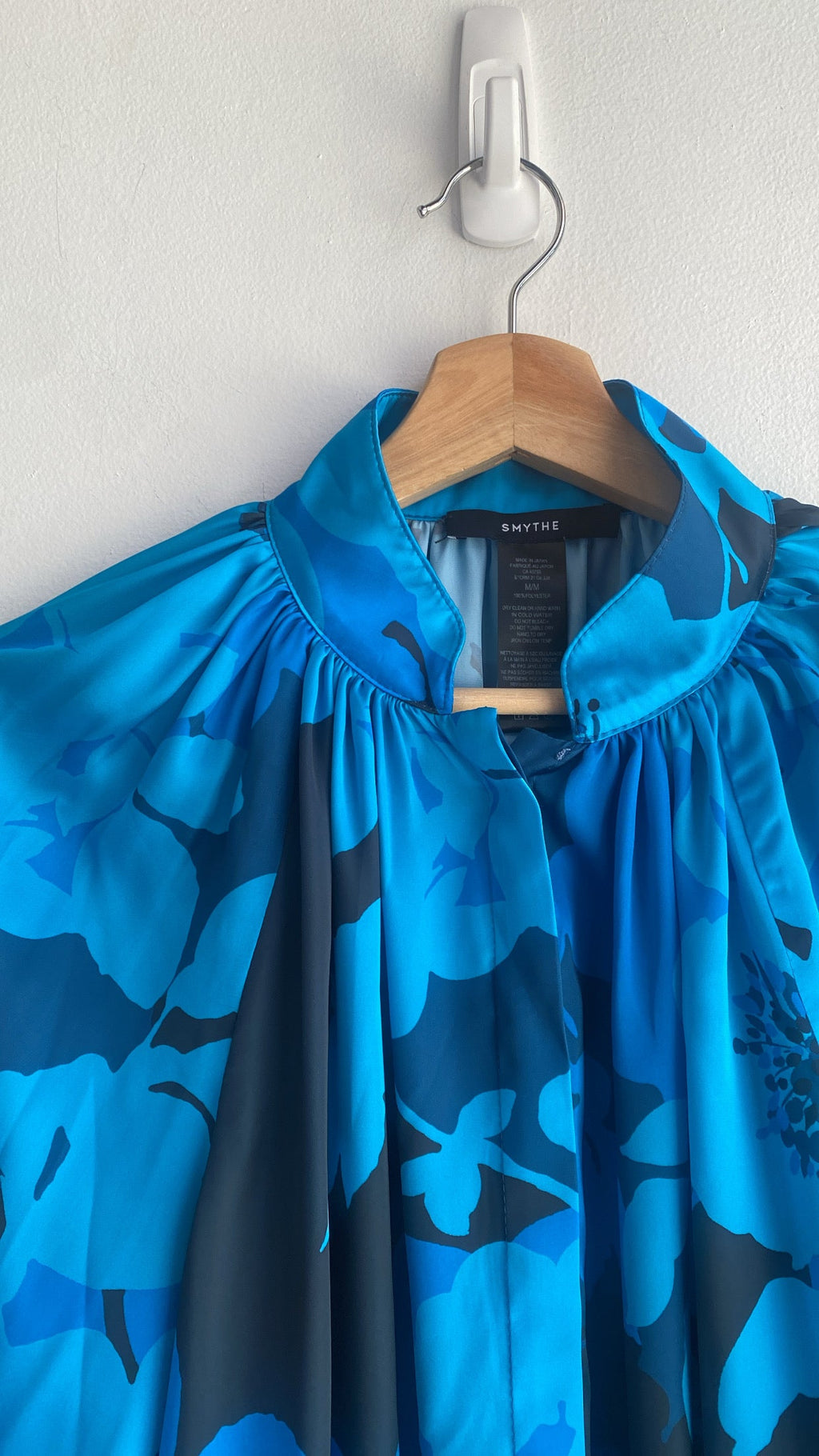 Smythe Blue Floral Printed Blouse - M