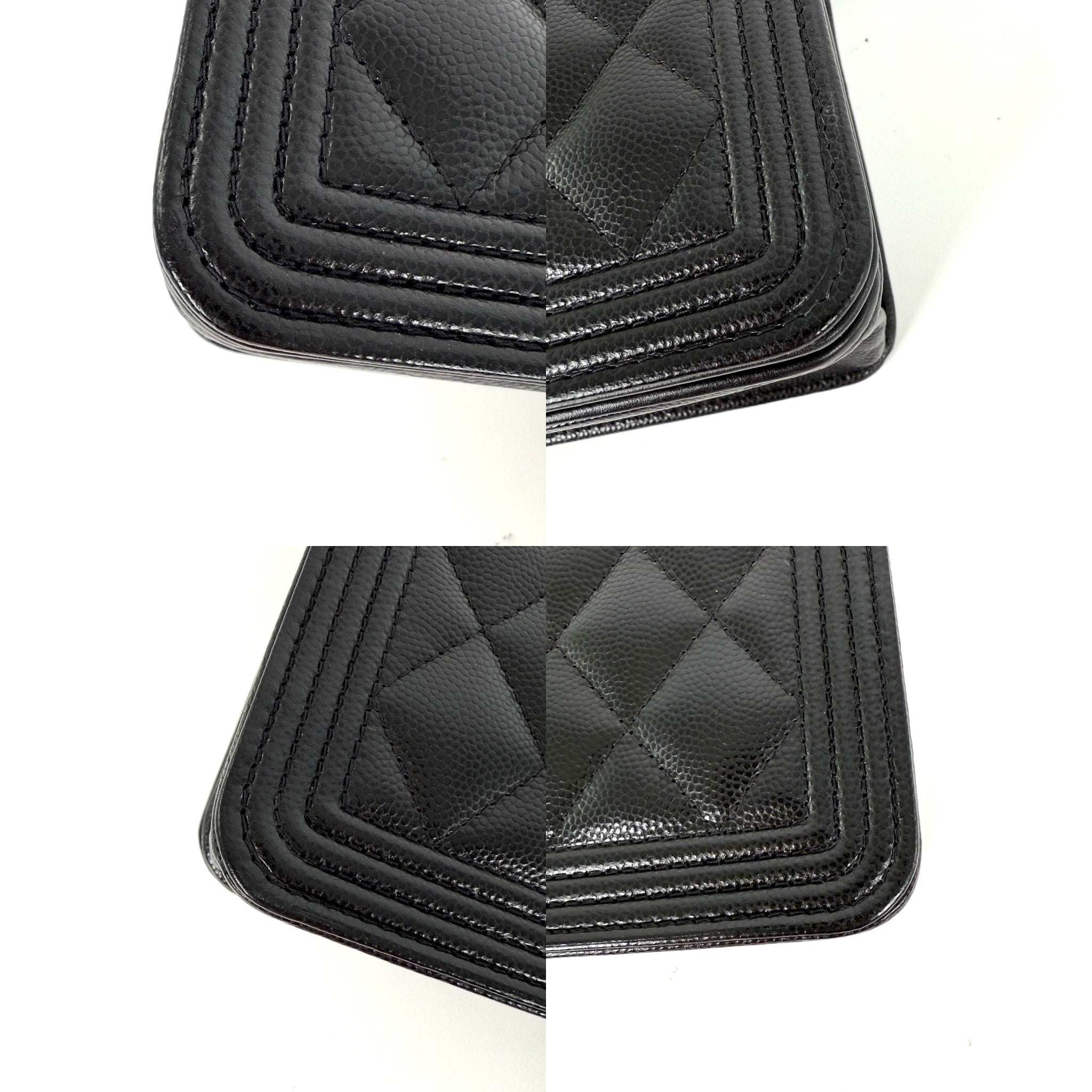 CHANEL Boy Quilted Caviar Leather WOC Wallet on Chain Crossbody Bag