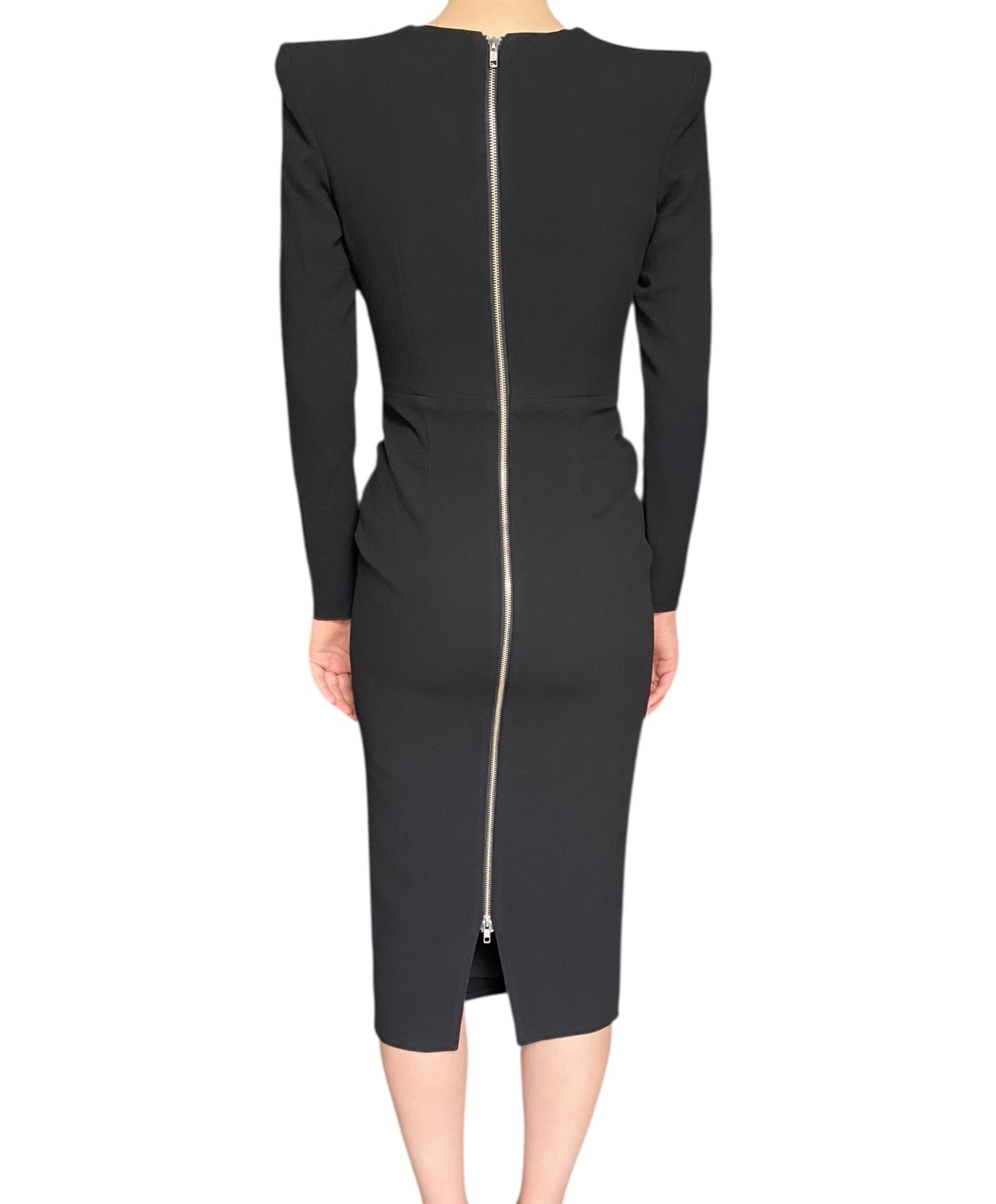 Alex Perry Black Knot Midi Dress - US 8