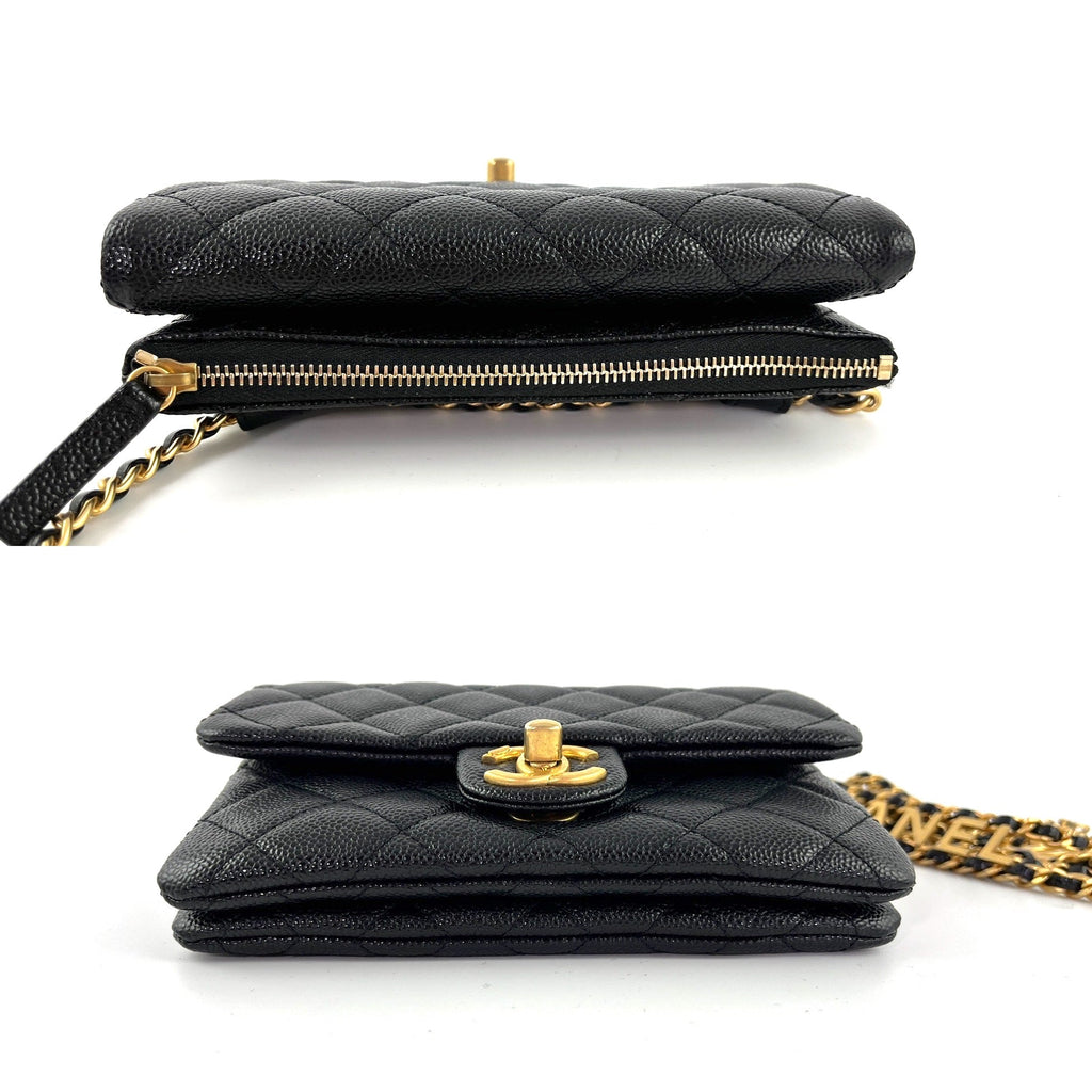 CHANEL Pick me Up Black Caviar Chain Waist Belt Bag
