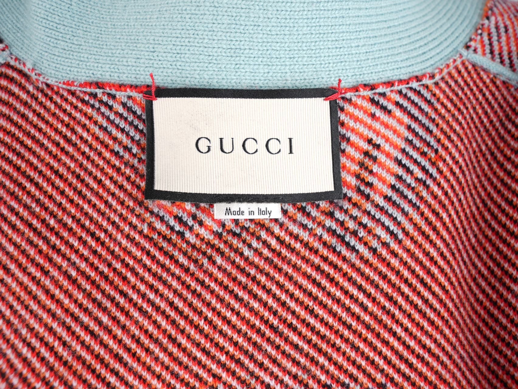 Gucci Tiger Jacquard Wool igan light Blue XS