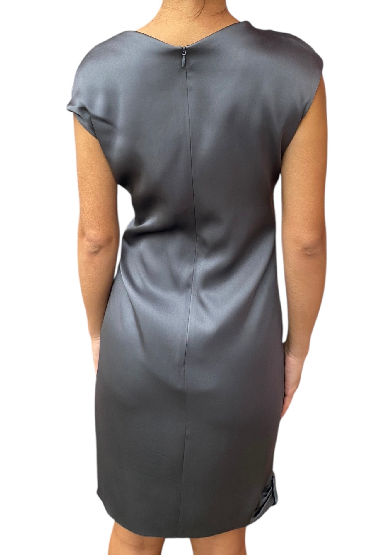 Giorgio Armani Grey Silk Crystal Embellished Dress - 40 / US 6
