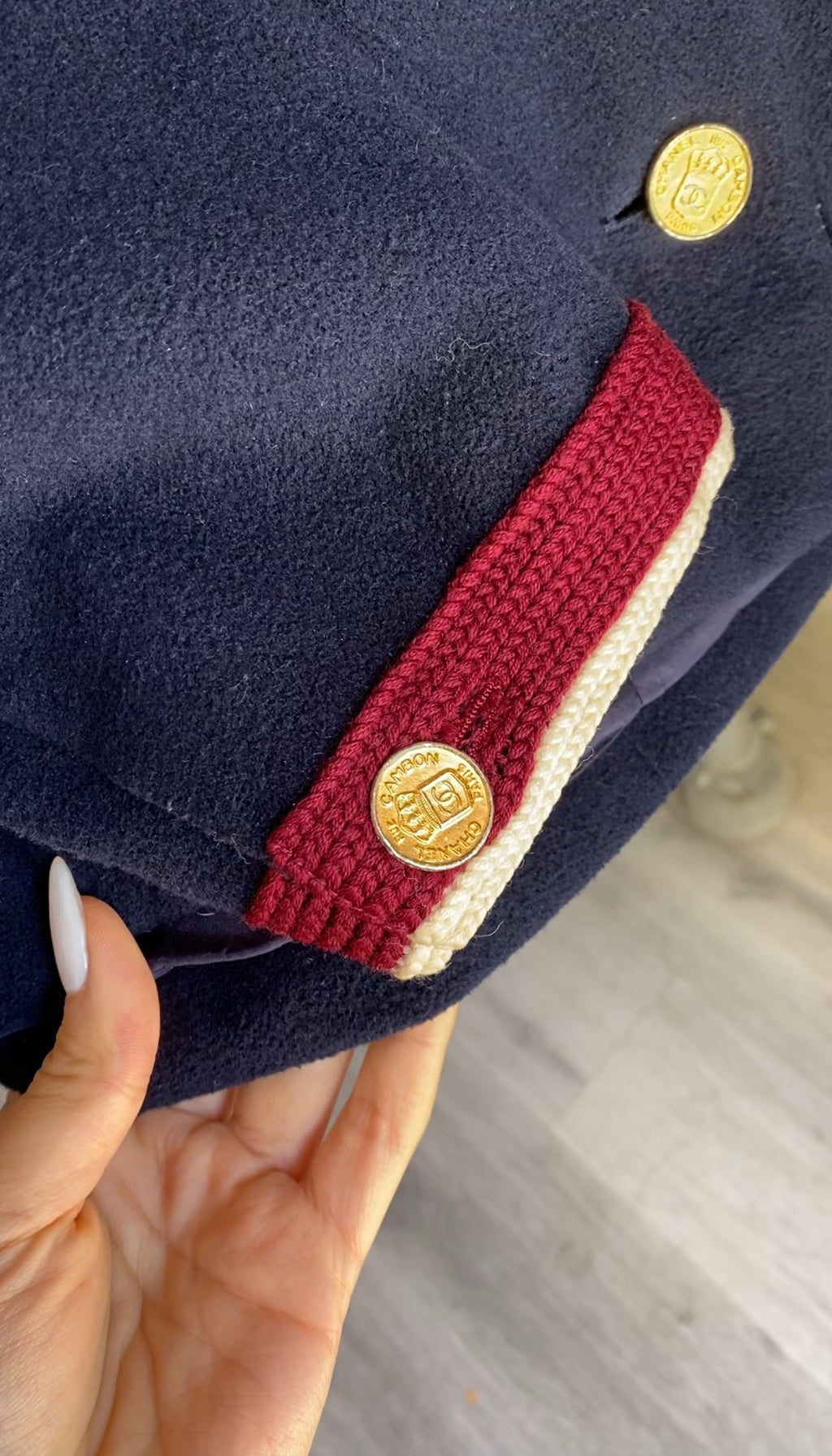 Chanel Vintage Navy Coin Button Double Breasted Jacket - 38 / US 6