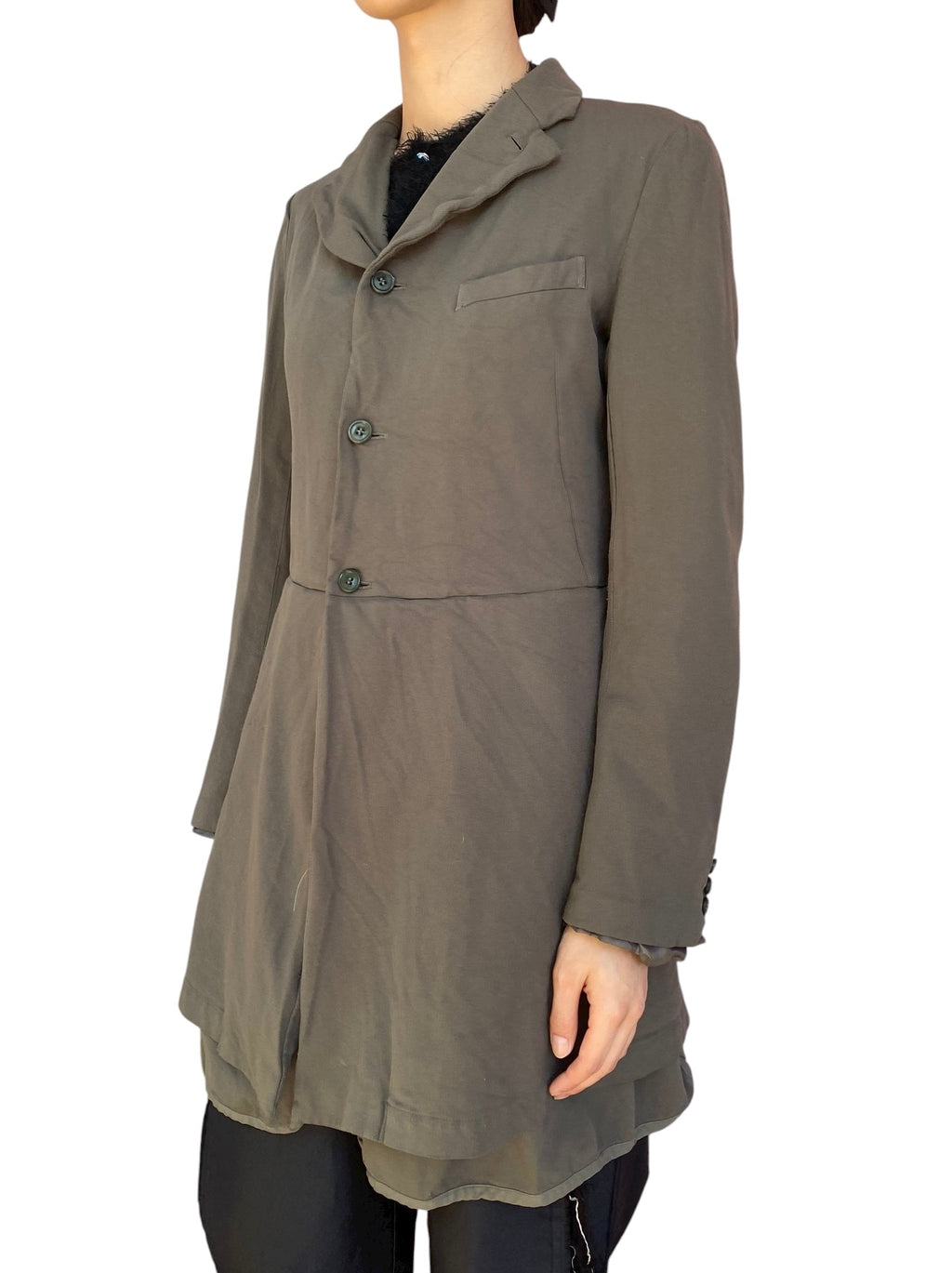 Comme Des Garçons Army Green Layered Coat - L / US 10