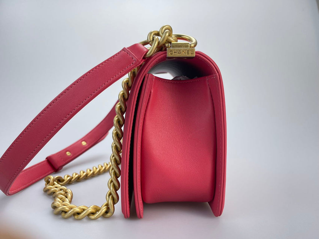 Chanel Medium Le boy Bag in Hot Pink with Gold Hardware