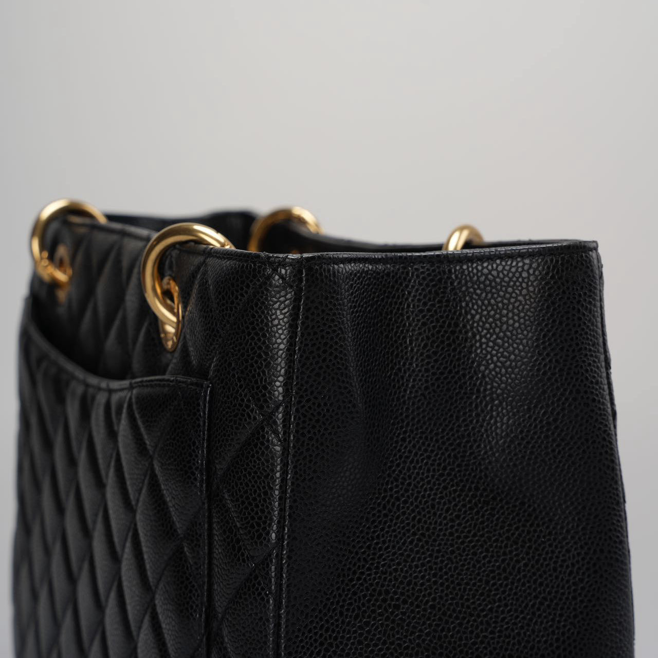 Chanel Medium Grand Shopping Tote Black GST Bag in caviar Leather with Gold Hardware from 2013