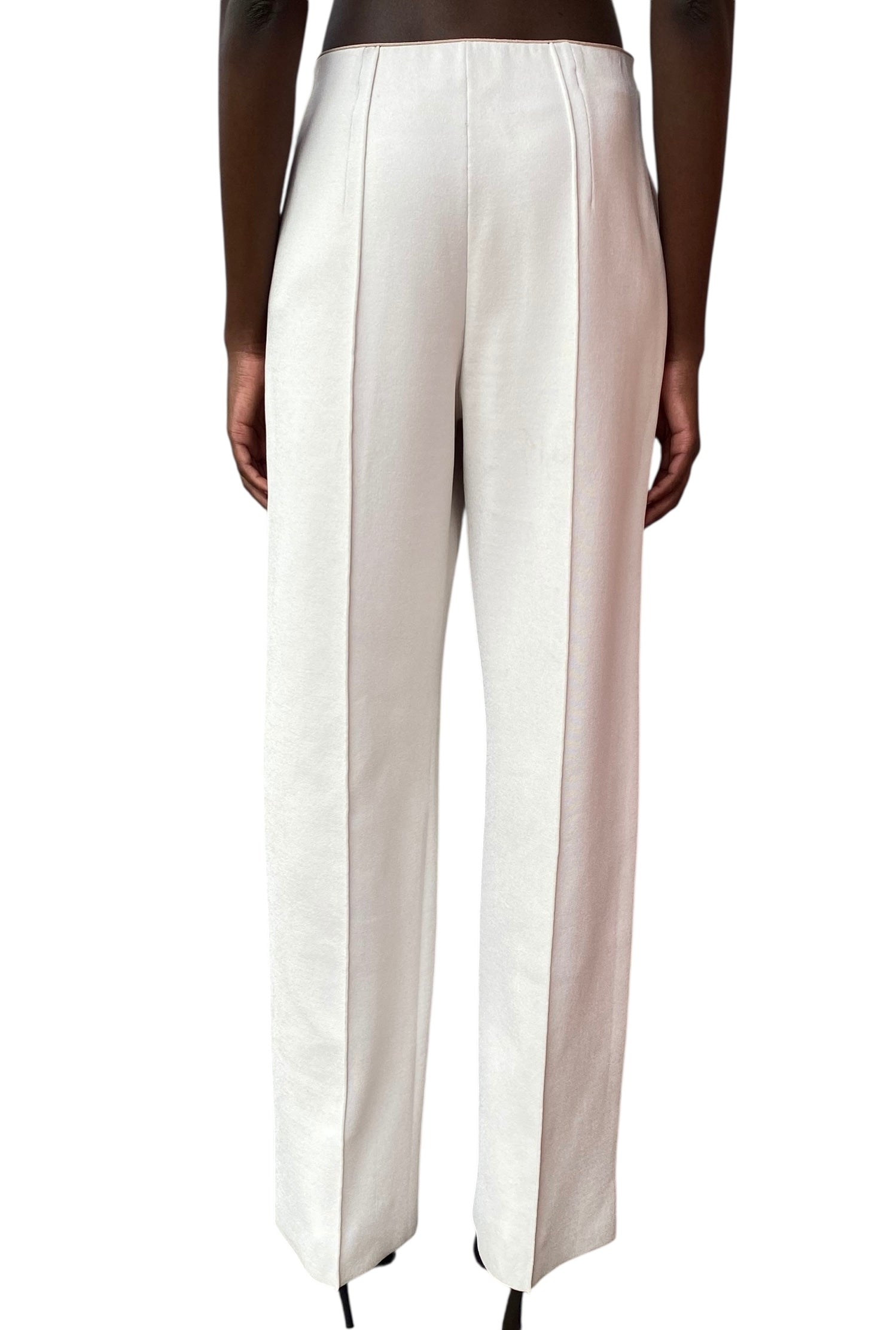 Giorgio Armani Ivory Silk Blend Pleated Trouser - 42 / US 8