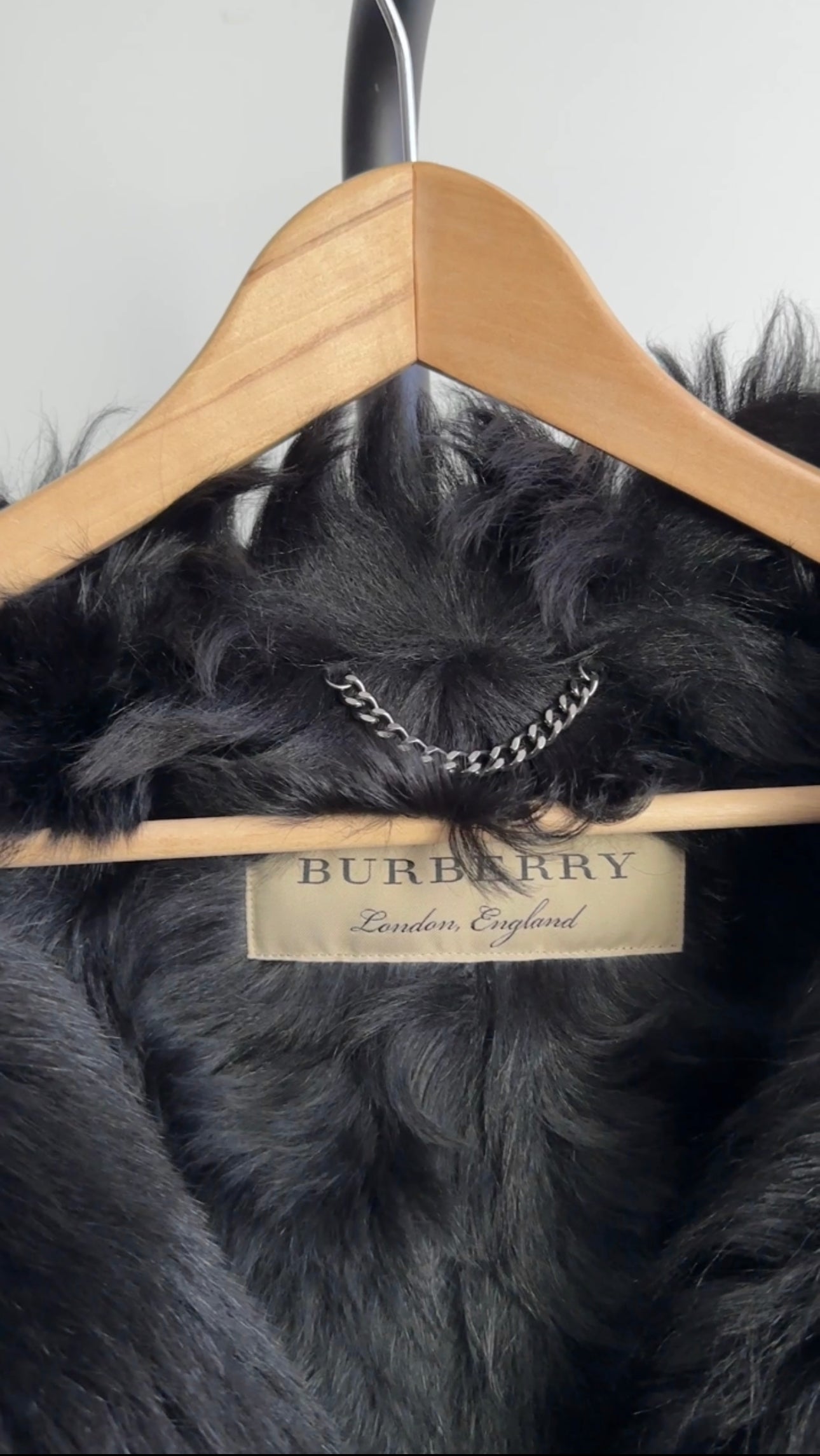 Burberry Black Shearling Long Trench Coat - FR36 / IT40 / USA