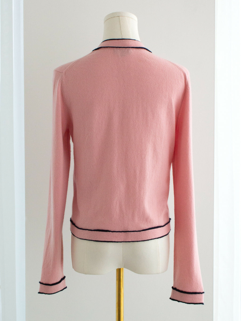 Chanel S/S 2021 Pink Cashmere Navy CC N5 21P 21S igan