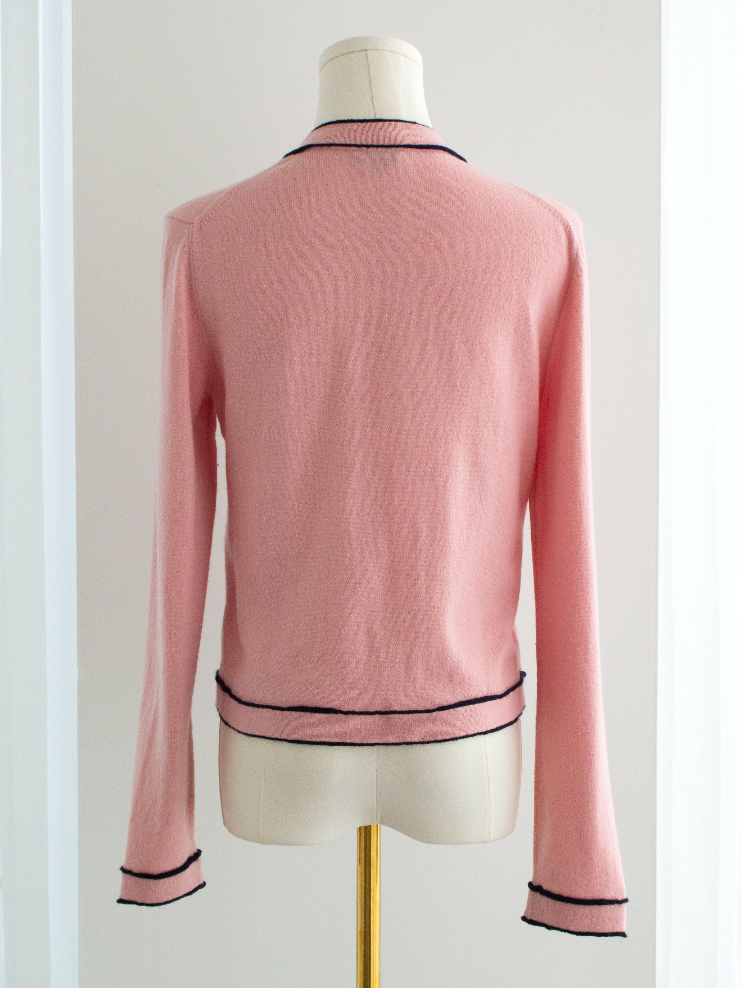 Chanel S/S 2021 Pink Cashmere Navy CC N5 21P 21S igan